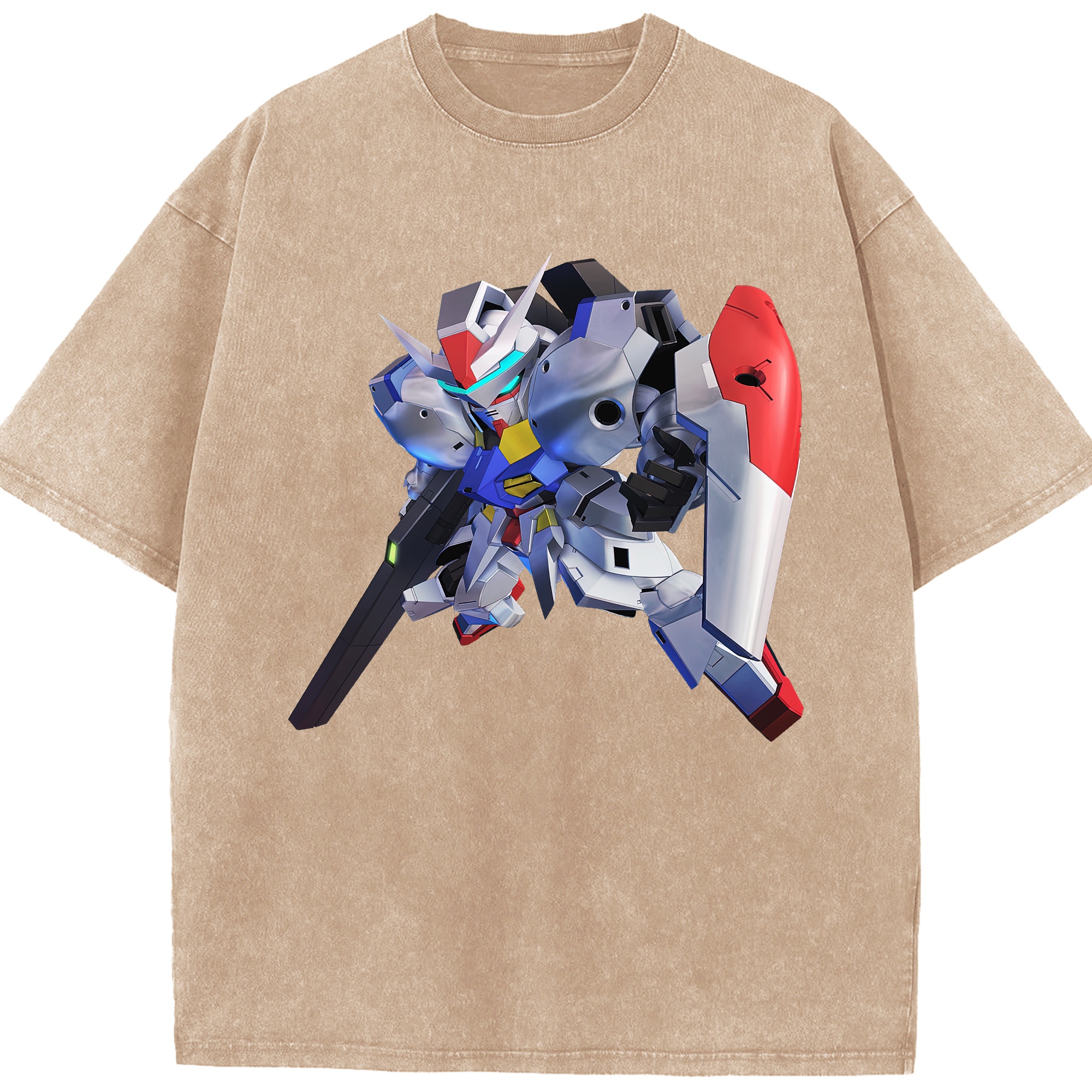 （画像用） 機動戦士ガンダム Mobile Suit Gundam 綿100% ヴィンテージ風 半袖Tシャツ（フロントプリント）