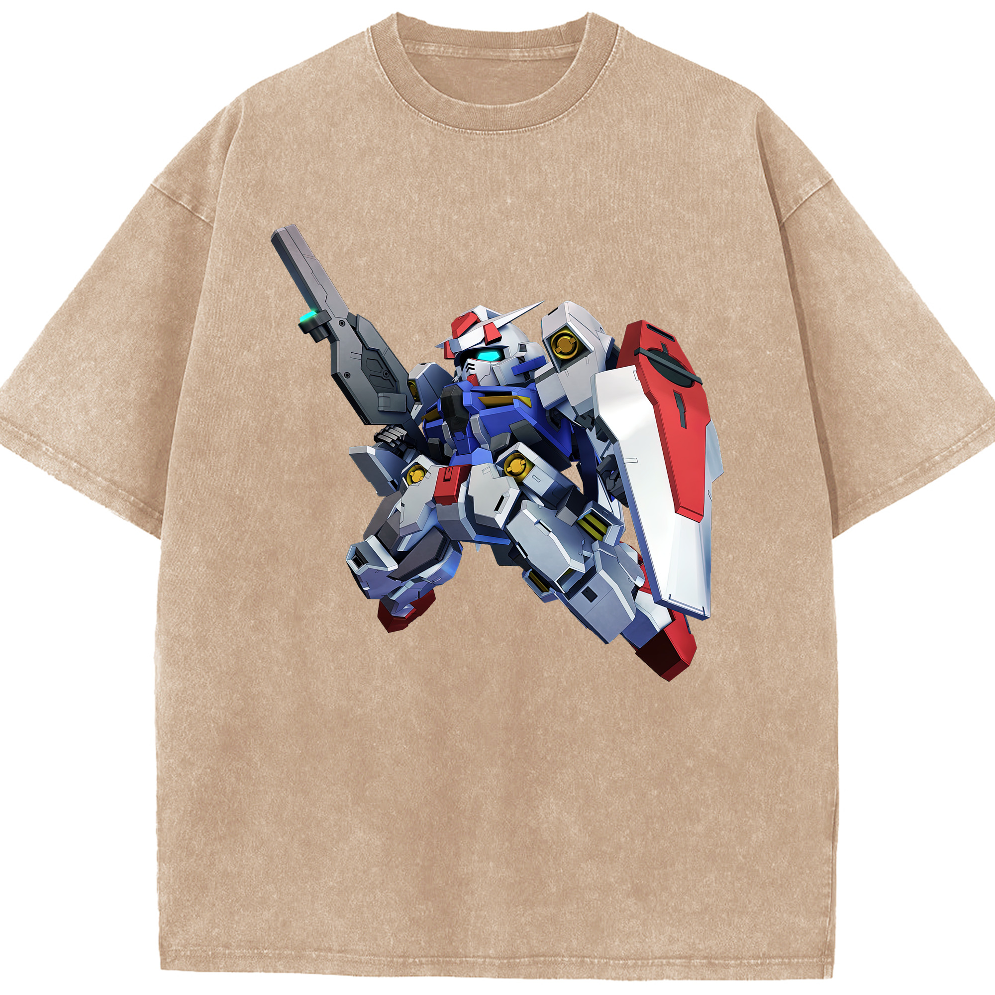 （画像用） 機動戦士ガンダム Mobile Suit Gundam 綿100% ヴィンテージ風 半袖Tシャツ（フロントプリント）
