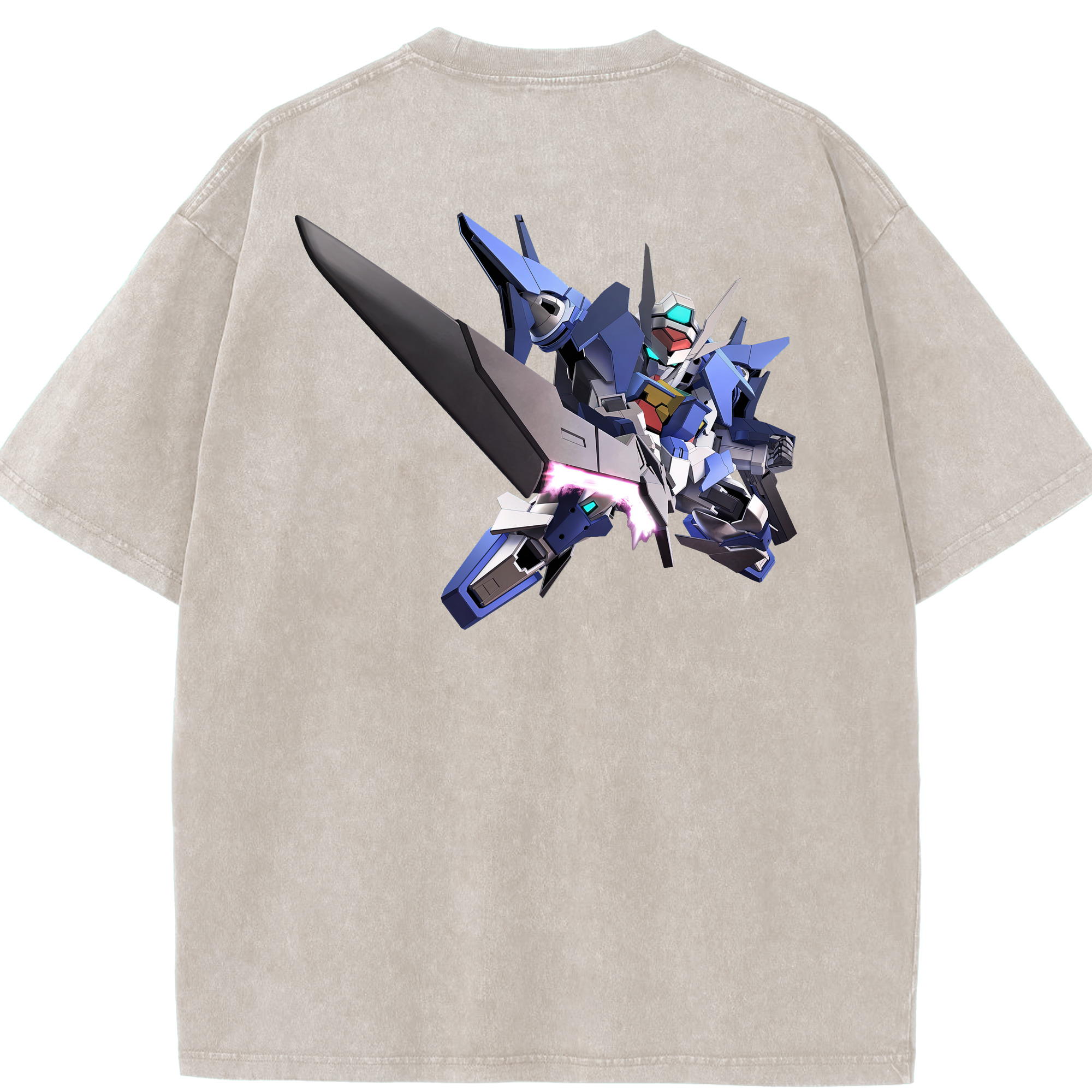 （画像用） 機動戦士ガンダム Mobile Suit Gundam 綿100% ヴィンテージ風 半袖Tシャツ（背面プリント）