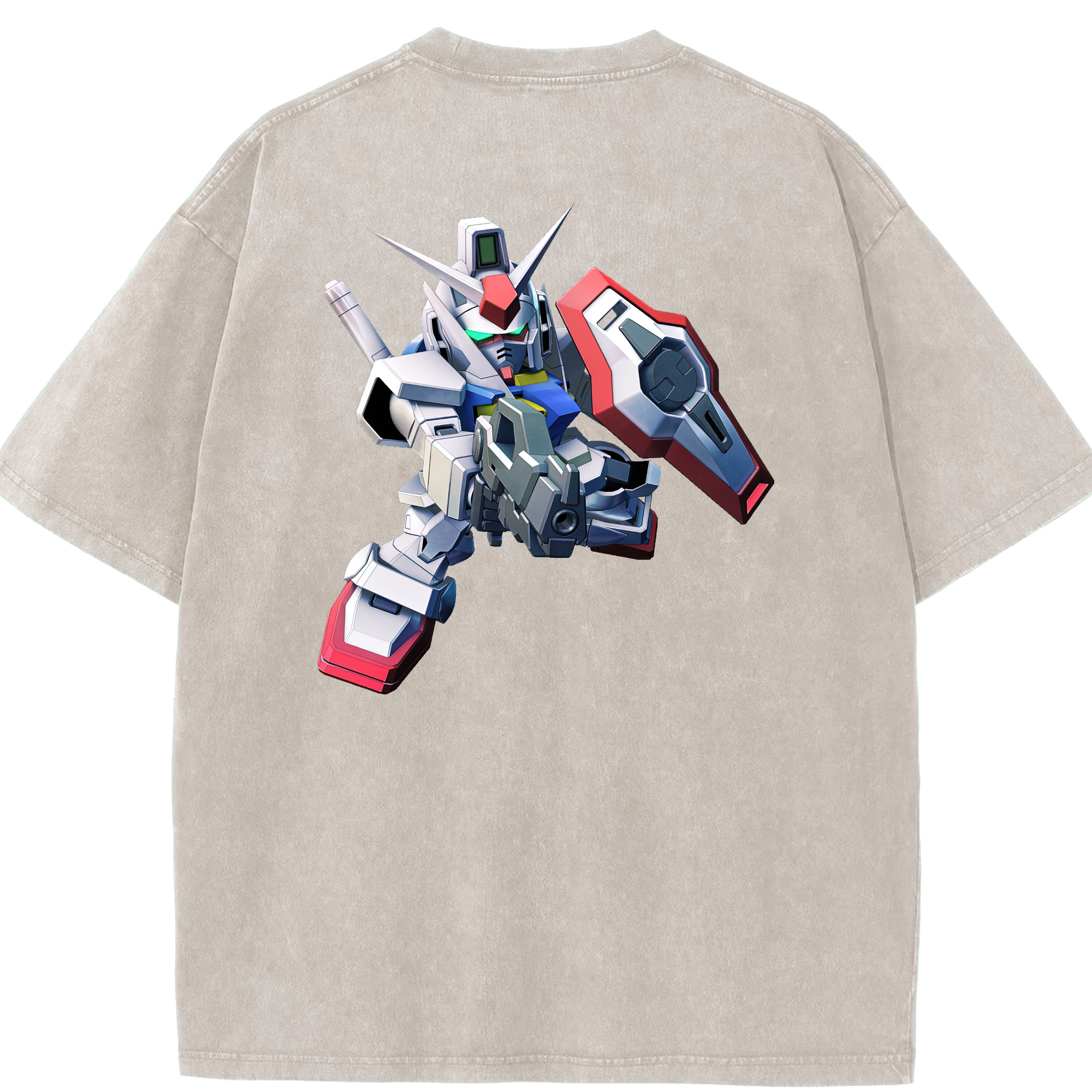 （画像用） 機動戦士ガンダム Mobile Suit Gundam 綿100% ヴィンテージ風 半袖Tシャツ（背面プリント）
