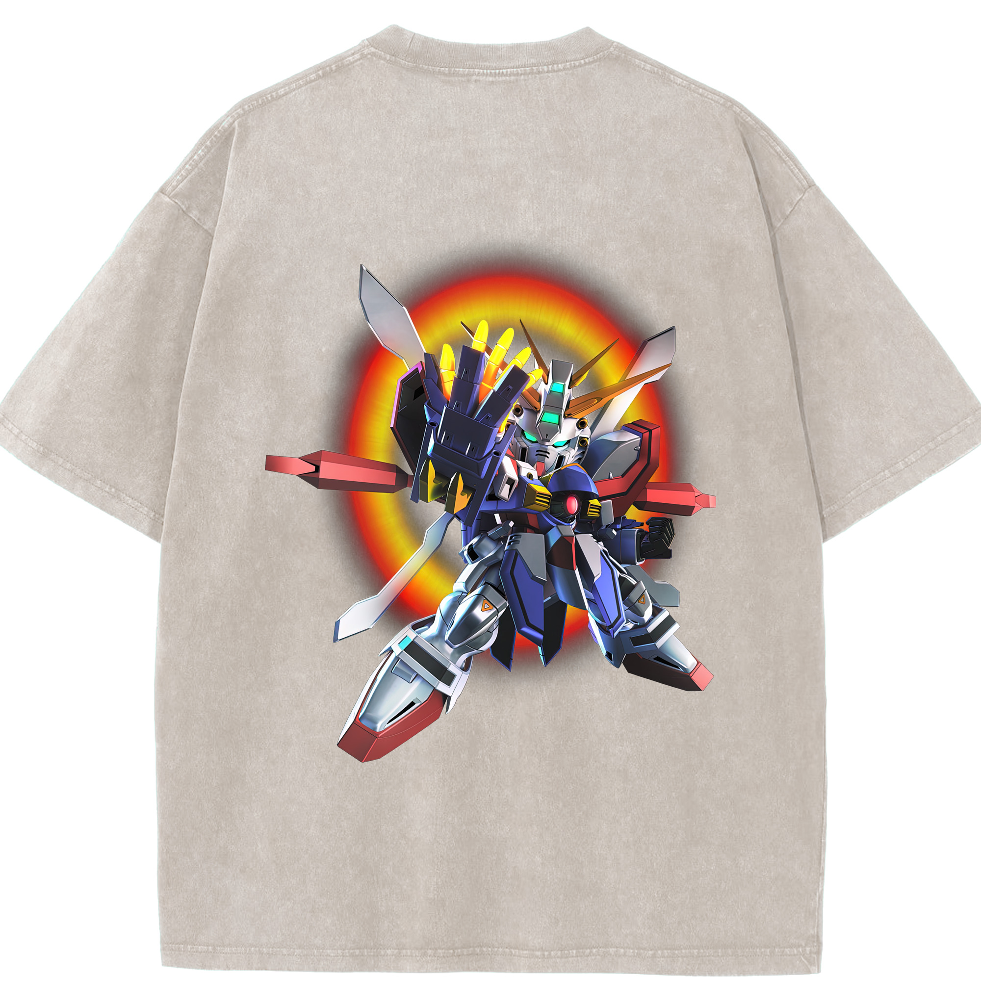 （画像用） 機動戦士ガンダム Mobile Suit Gundam 綿100% ヴィンテージ風 半袖Tシャツ（背面プリント）