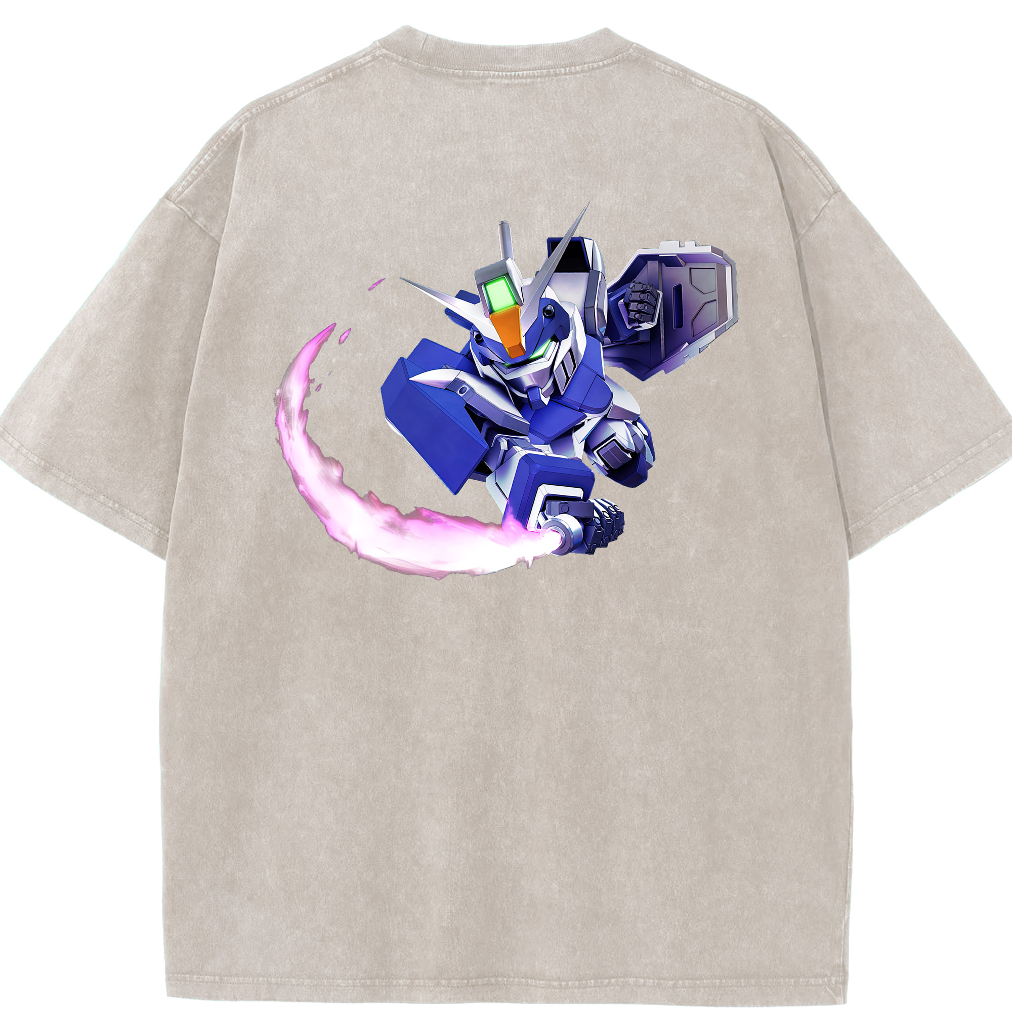（画像用） 機動戦士ガンダム Mobile Suit Gundam 綿100% ヴィンテージ風 半袖Tシャツ（背面プリント）