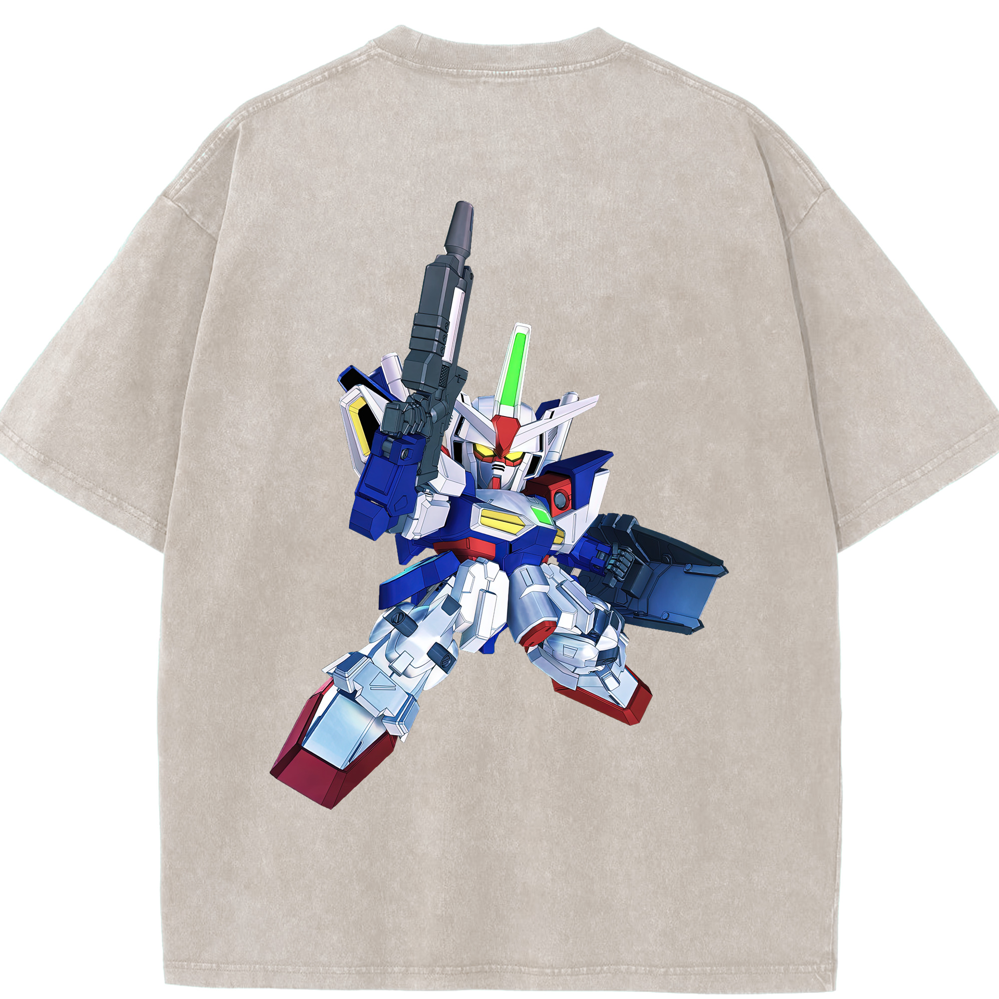 （画像用） 機動戦士ガンダム Mobile Suit Gundam 綿100% ヴィンテージ風 半袖Tシャツ（背面プリント）