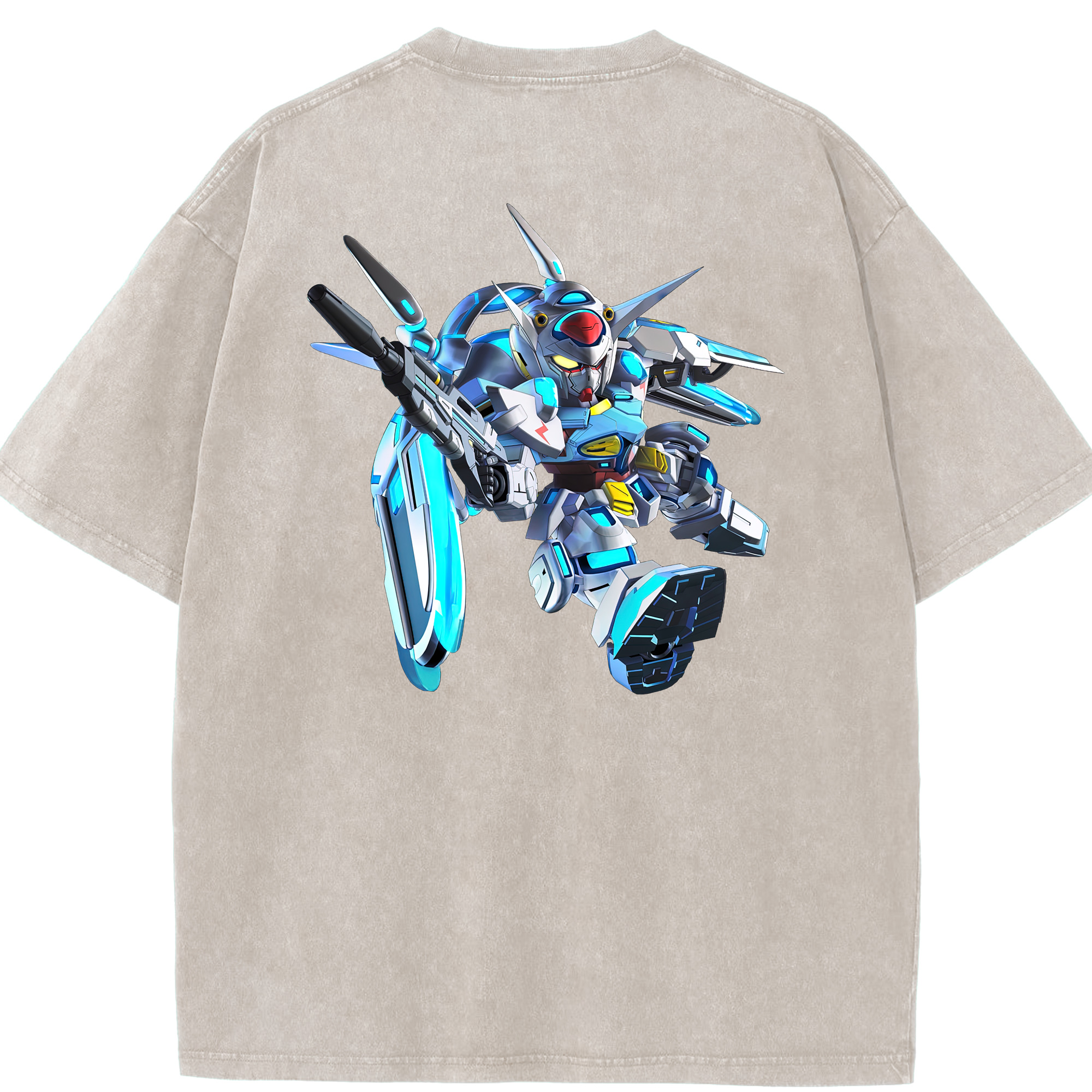 （画像用） 機動戦士ガンダム Mobile Suit Gundam 綿100% ヴィンテージ風 半袖Tシャツ（背面プリント）