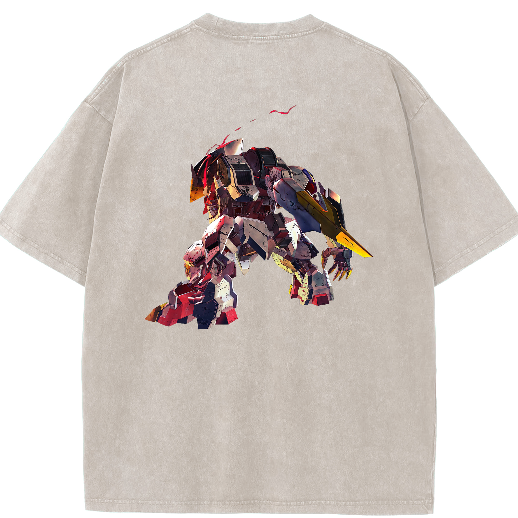 （画像用） 機動戦士ガンダム Mobile Suit Gundam 綿100% ヴィンテージ風 半袖Tシャツ（背面プリント）