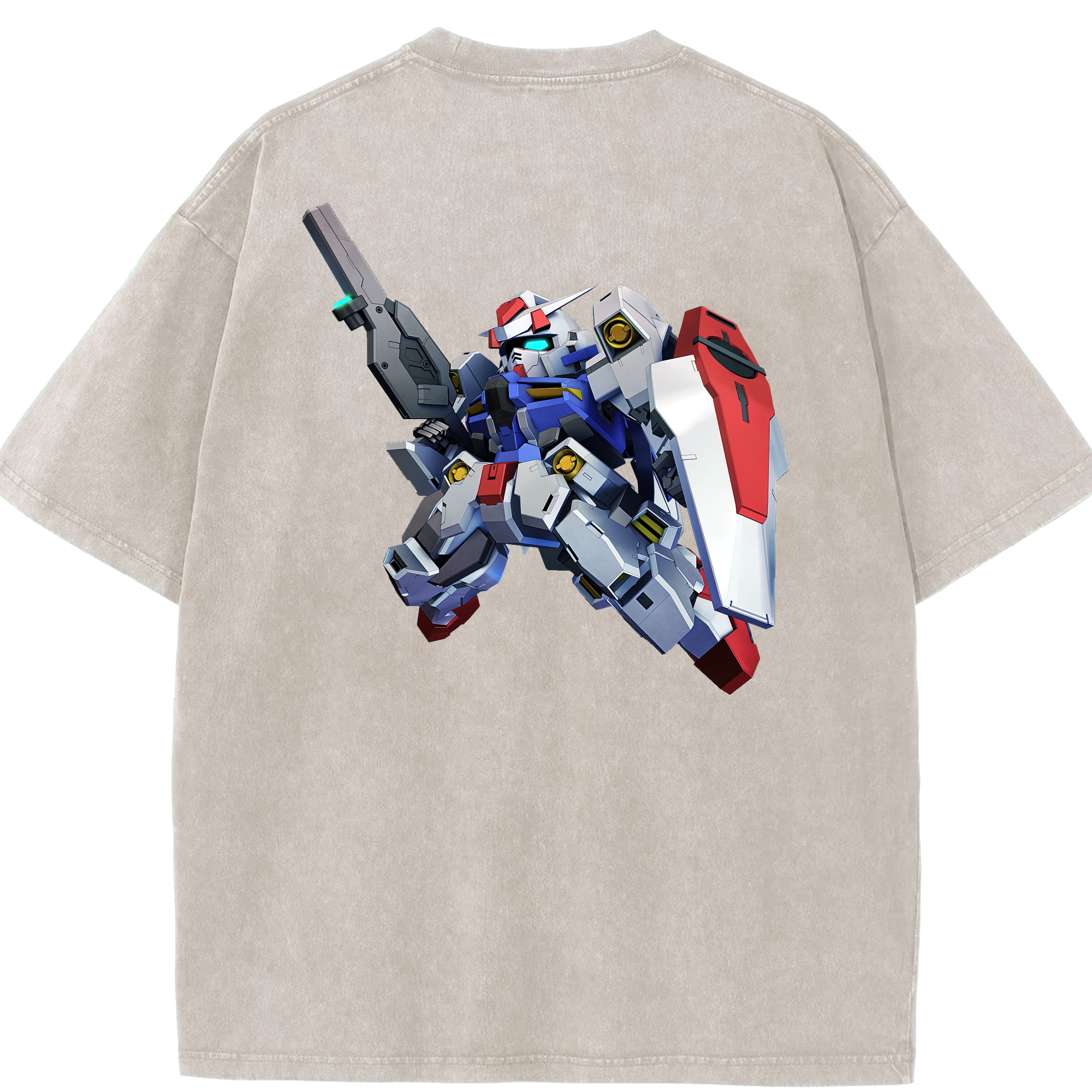（画像用） 機動戦士ガンダム Mobile Suit Gundam 綿100% ヴィンテージ風 半袖Tシャツ（背面プリント）