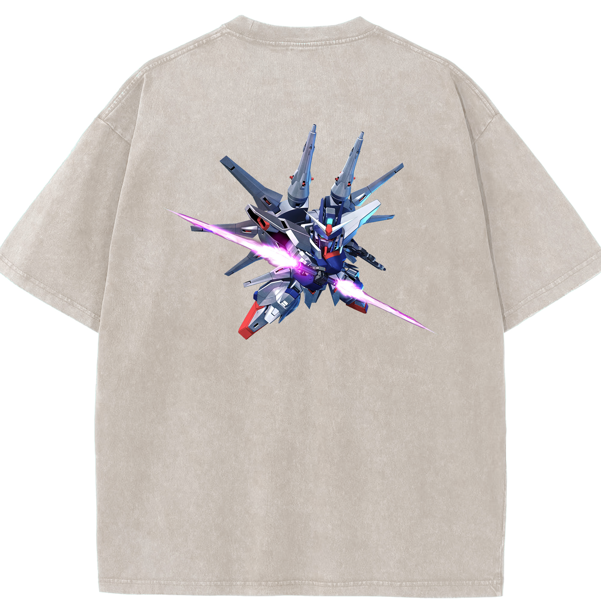 （画像用） 機動戦士ガンダム Mobile Suit Gundam 綿100% ヴィンテージ風 半袖Tシャツ（背面プリント）