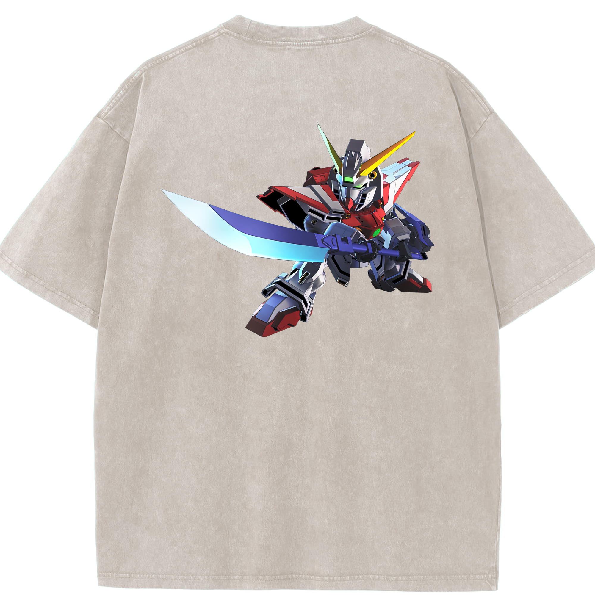 （画像用） 機動戦士ガンダム Mobile Suit Gundam 綿100% ヴィンテージ風 半袖Tシャツ（背面プリント）