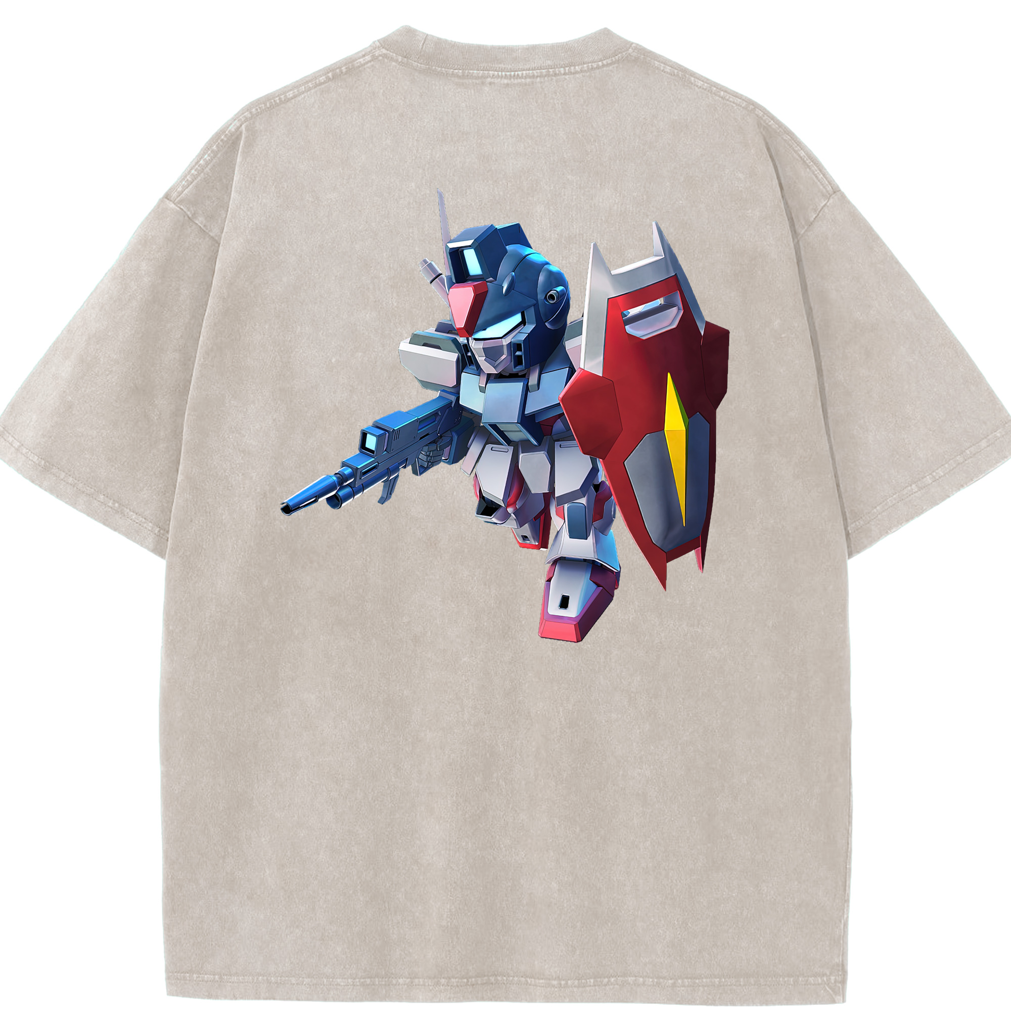 （画像用） 機動戦士ガンダム Mobile Suit Gundam 綿100% ヴィンテージ風 半袖Tシャツ（背面プリント）