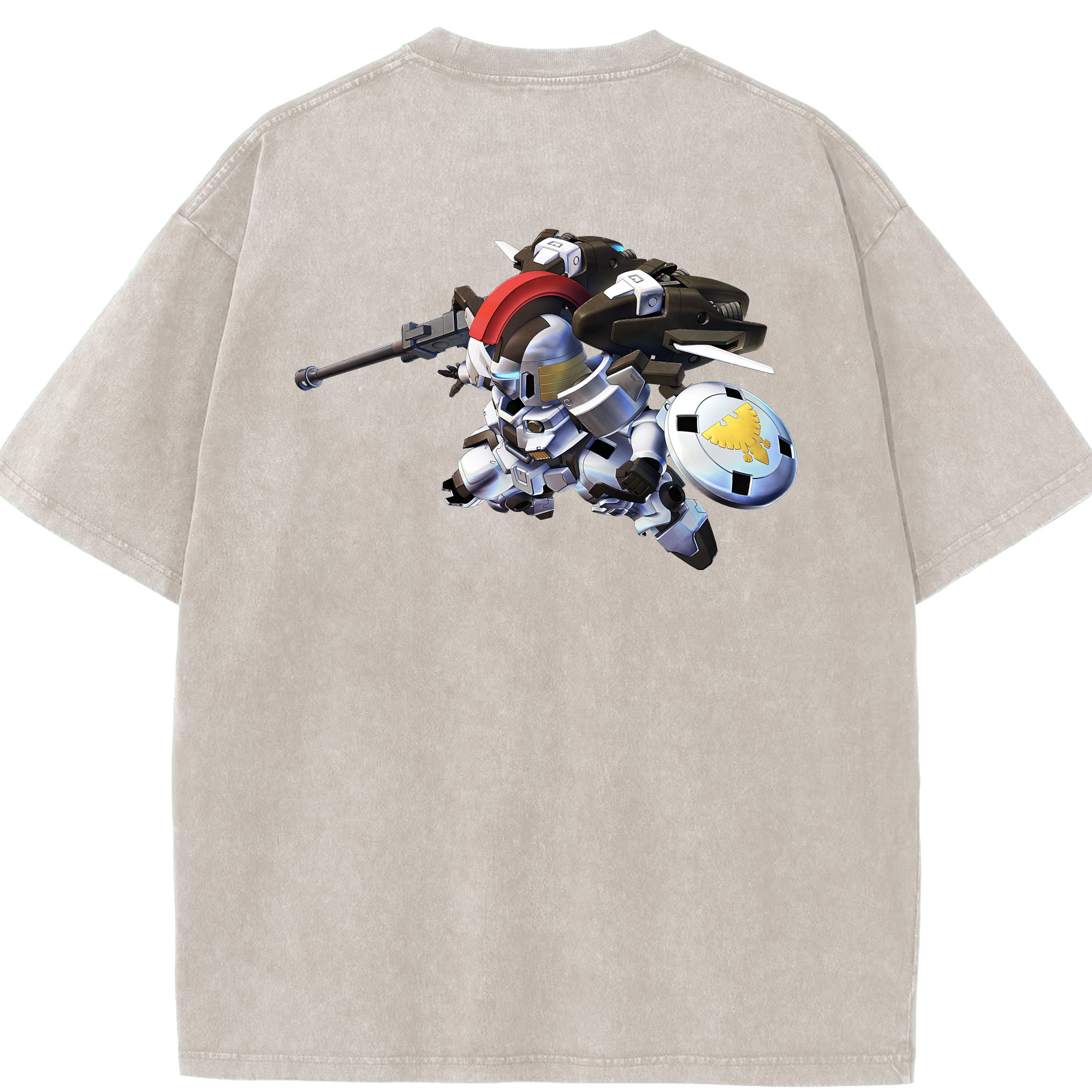 （画像用） 機動戦士ガンダム Mobile Suit Gundam 綿100% ヴィンテージ風 半袖Tシャツ（背面プリント）