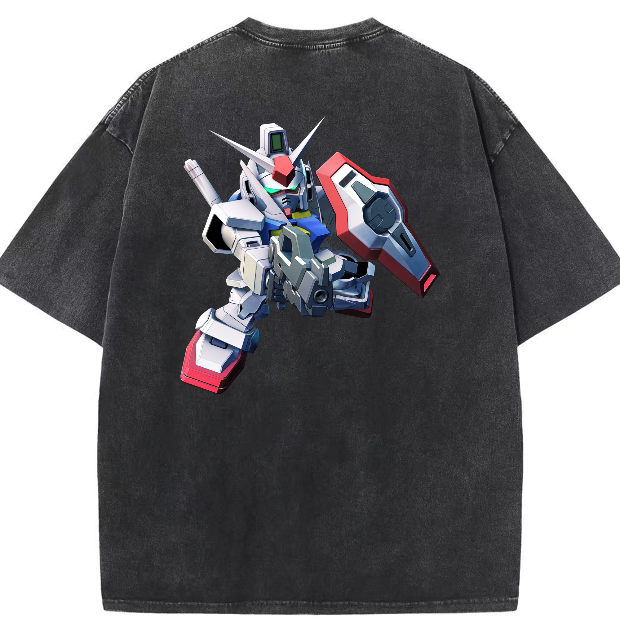 （画像用） 機動戦士ガンダム Mobile Suit Gundam 綿100% ヴィンテージ風 半袖Tシャツ（背面プリント）