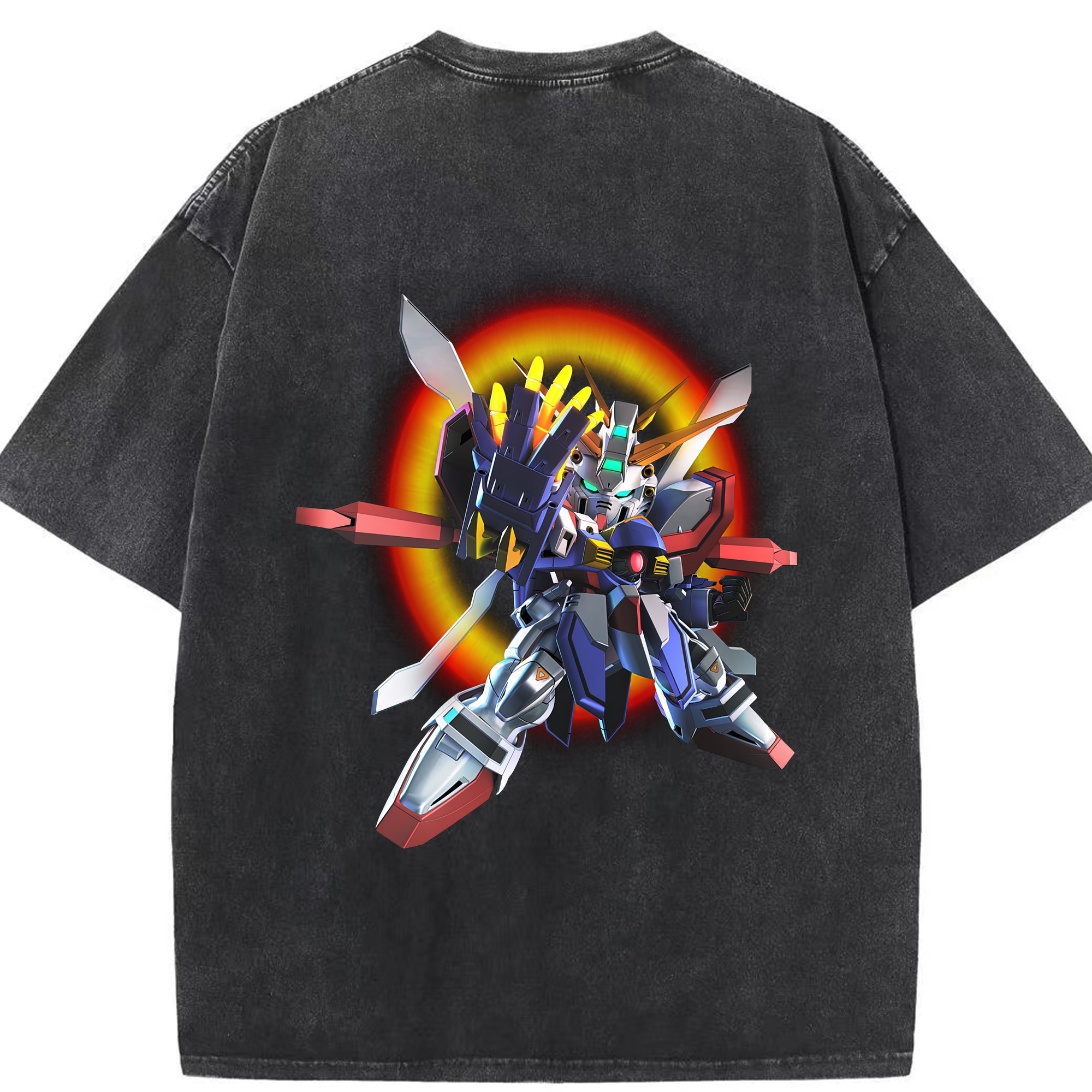 （画像用） 機動戦士ガンダム Mobile Suit Gundam 綿100% ヴィンテージ風 半袖Tシャツ（背面プリント）