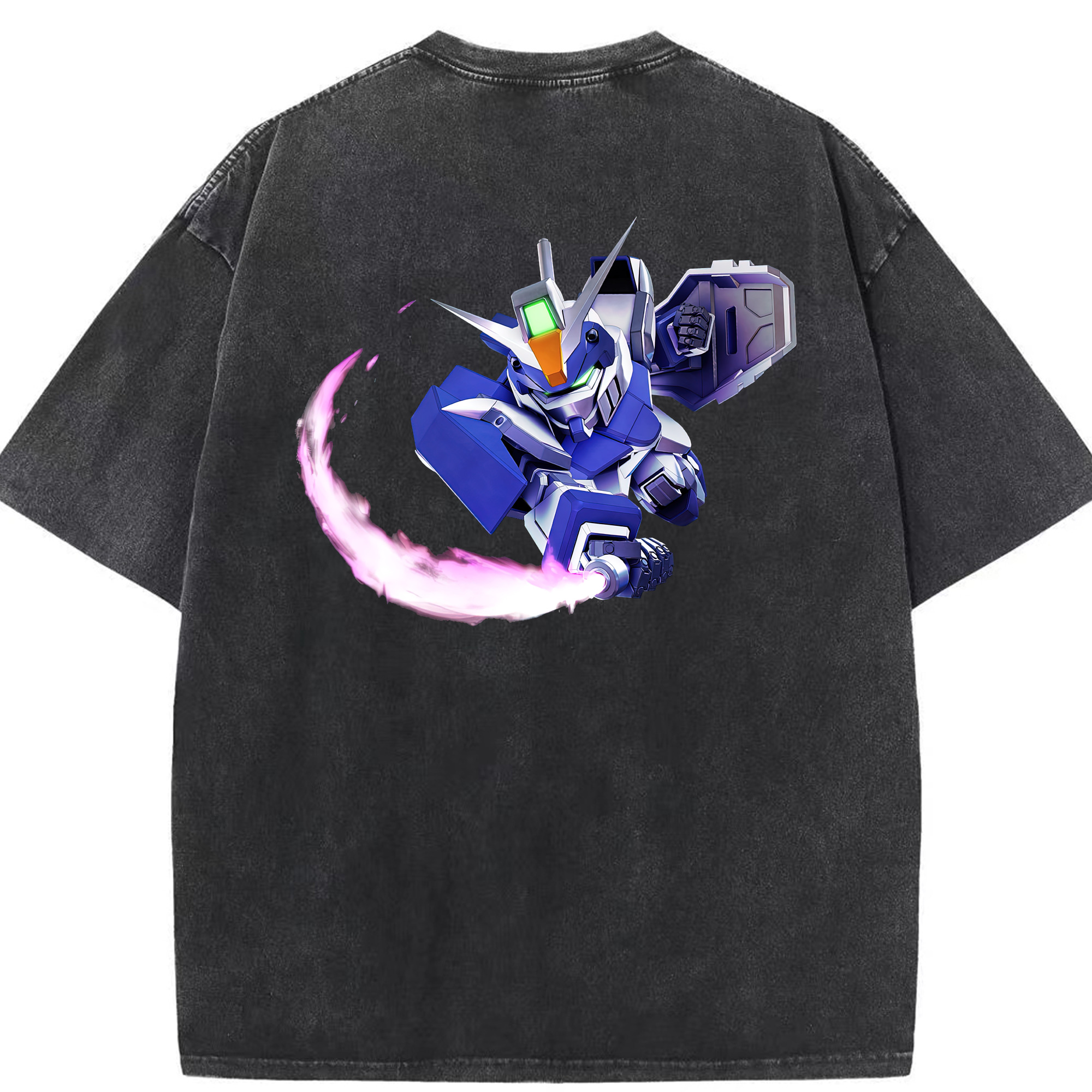 （画像用） 機動戦士ガンダム Mobile Suit Gundam 綿100% ヴィンテージ風 半袖Tシャツ（背面プリント）