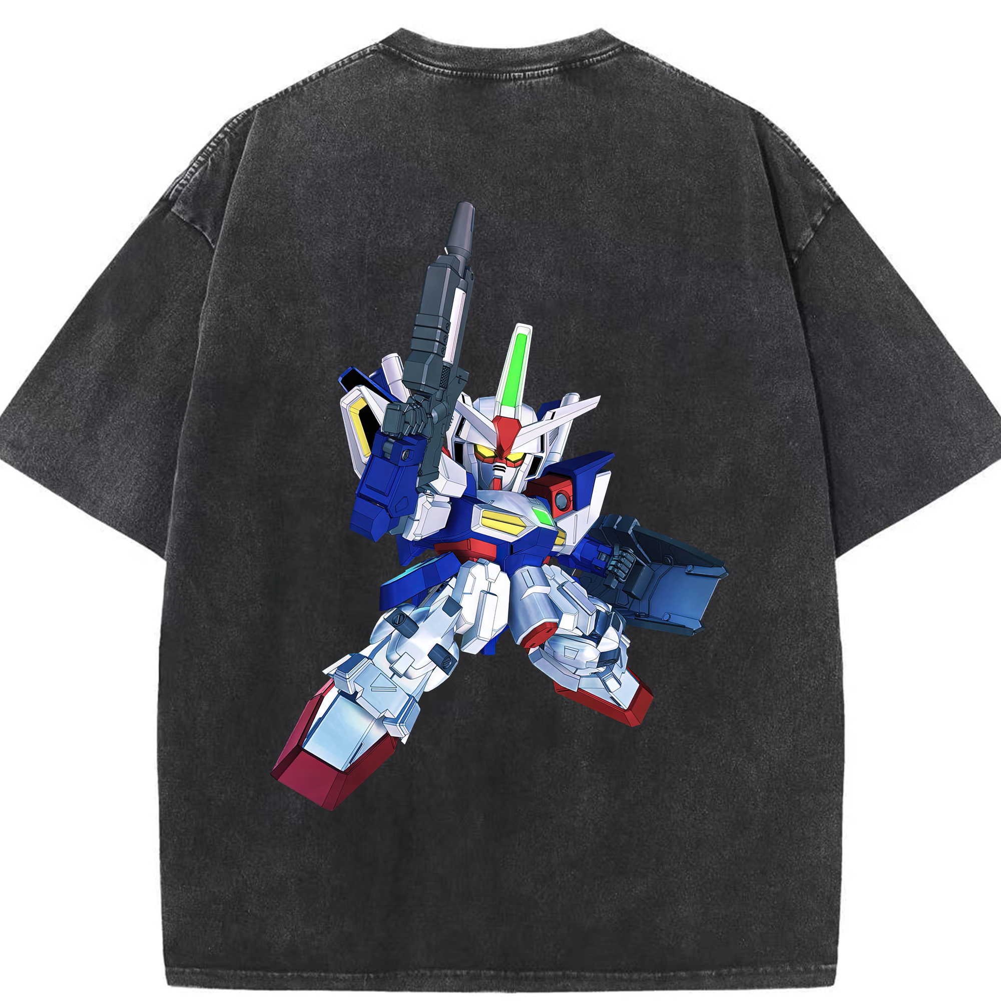 （画像用） 機動戦士ガンダム Mobile Suit Gundam 綿100% ヴィンテージ風 半袖Tシャツ（背面プリント）