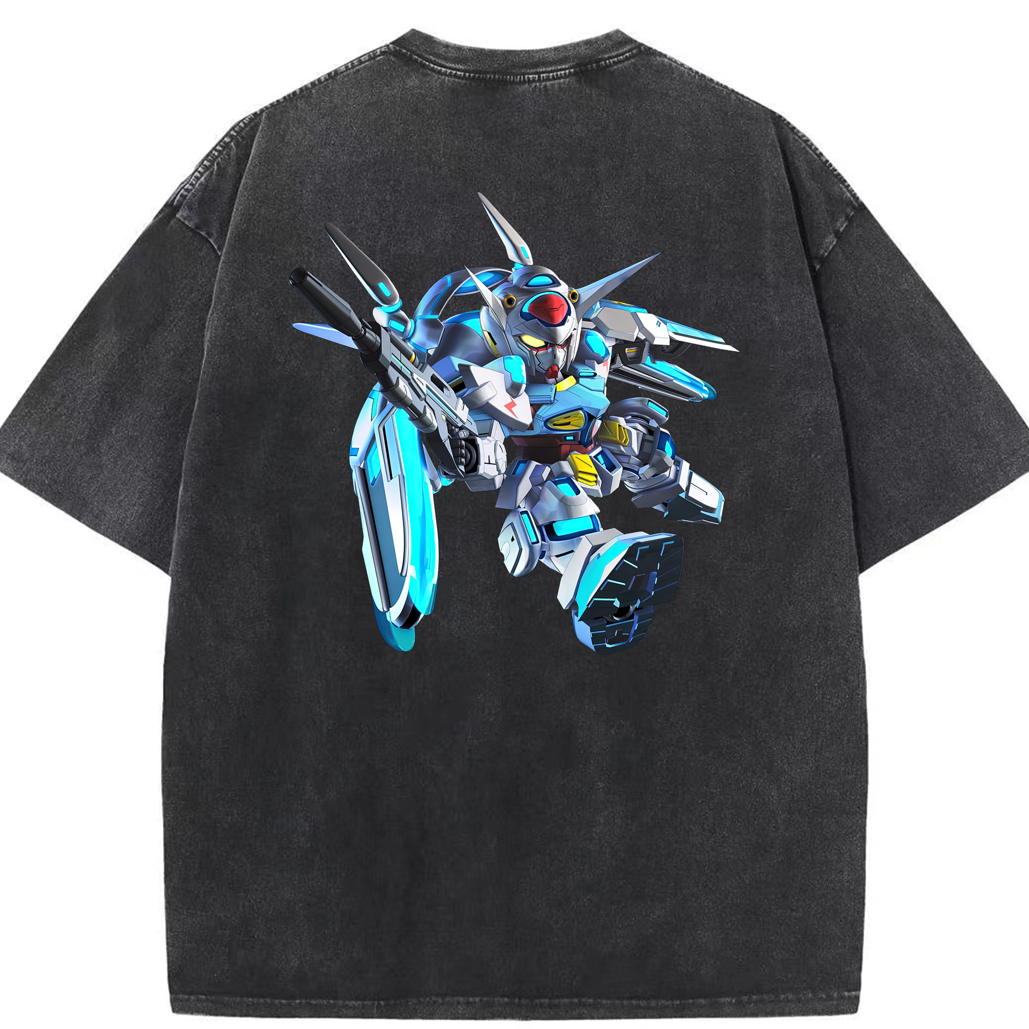 （画像用） 機動戦士ガンダム Mobile Suit Gundam 綿100% ヴィンテージ風 半袖Tシャツ（背面プリント）
