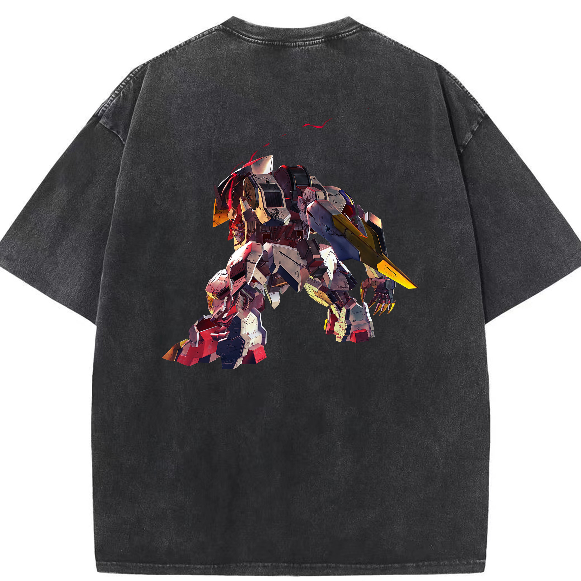 （画像用） 機動戦士ガンダム Mobile Suit Gundam 綿100% ヴィンテージ風 半袖Tシャツ（背面プリント）