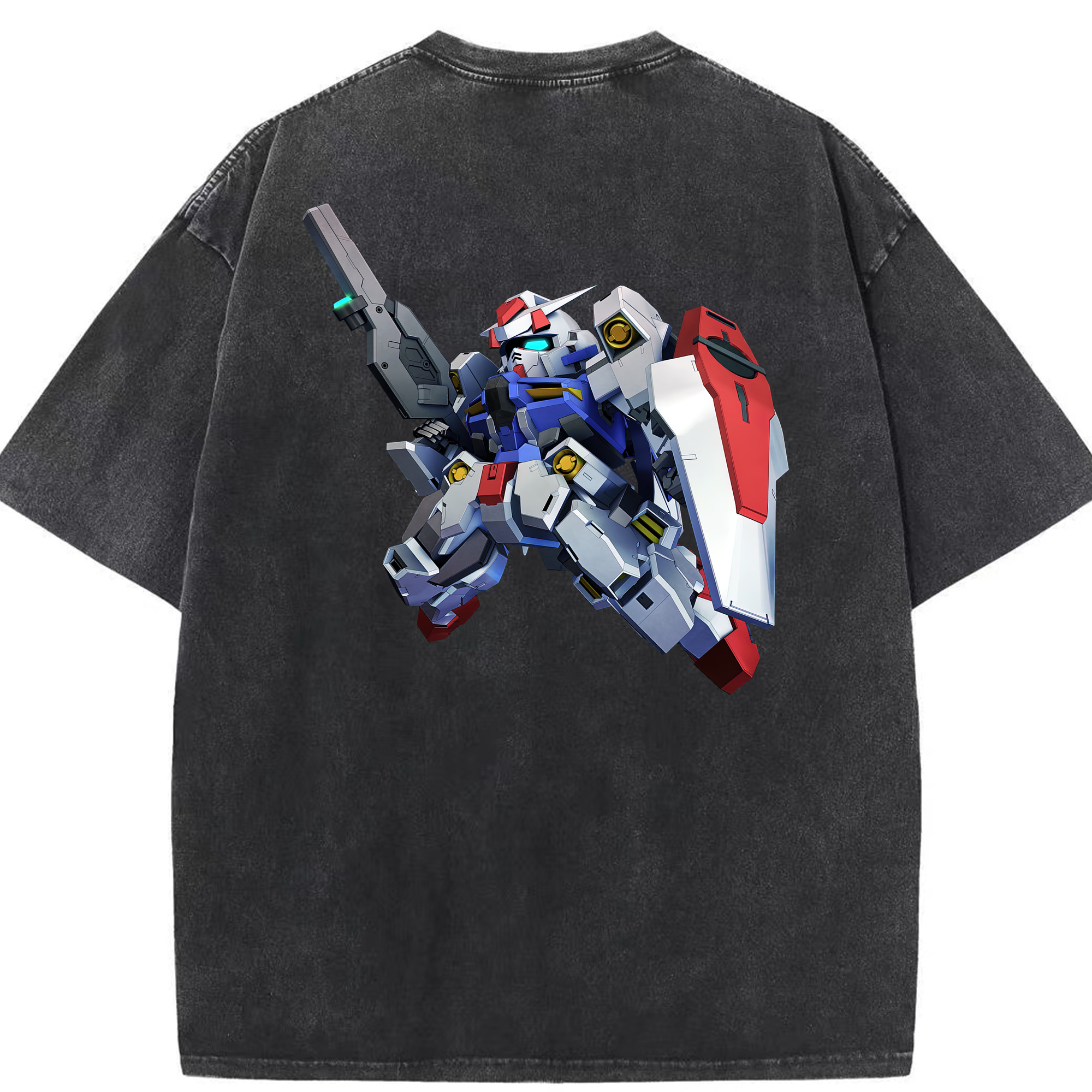 （画像用） 機動戦士ガンダム Mobile Suit Gundam 綿100% ヴィンテージ風 半袖Tシャツ（背面プリント）