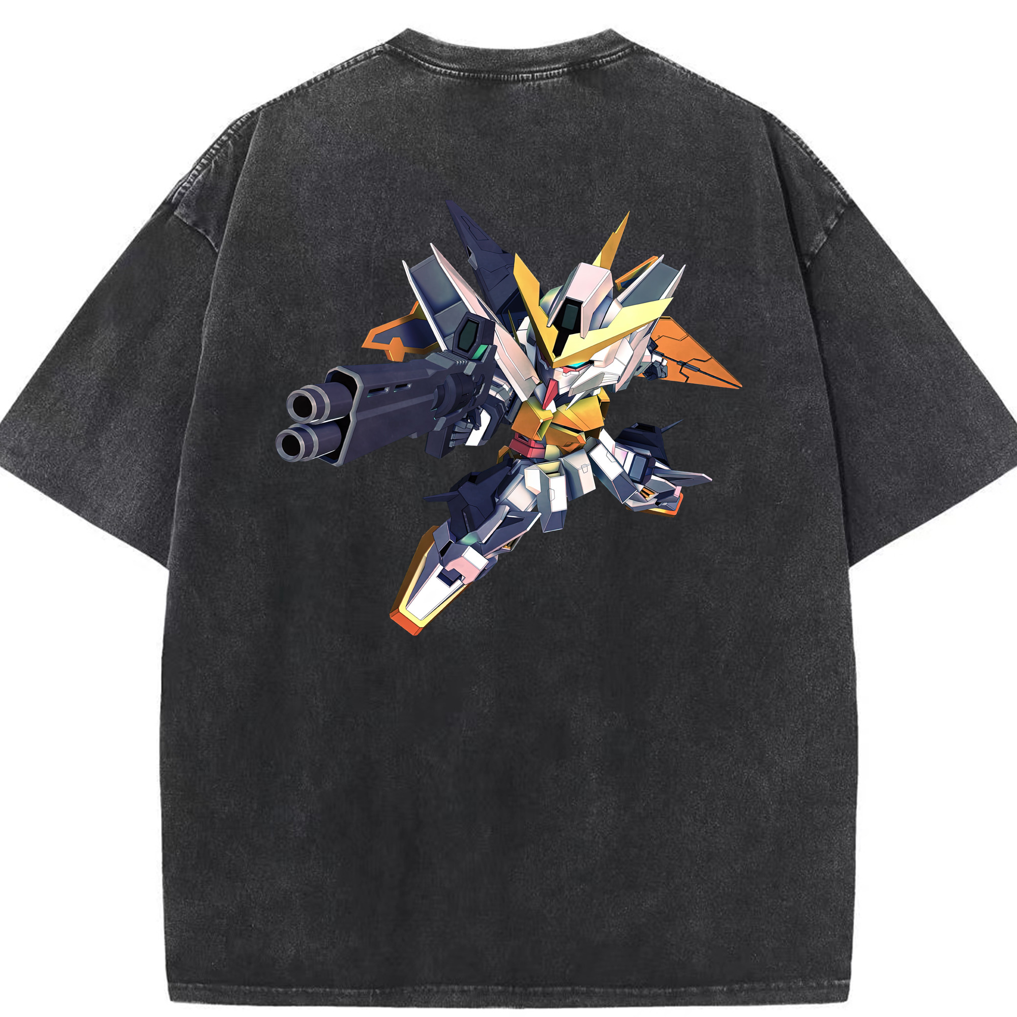 （画像用） 機動戦士ガンダム Mobile Suit Gundam 綿100% ヴィンテージ風 半袖Tシャツ（背面プリント）
