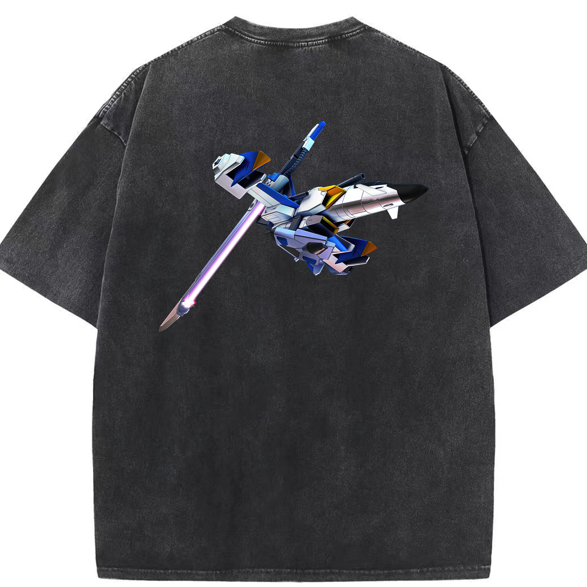 （画像用） 機動戦士ガンダム Mobile Suit Gundam 綿100% ヴィンテージ風 半袖Tシャツ（背面プリント）