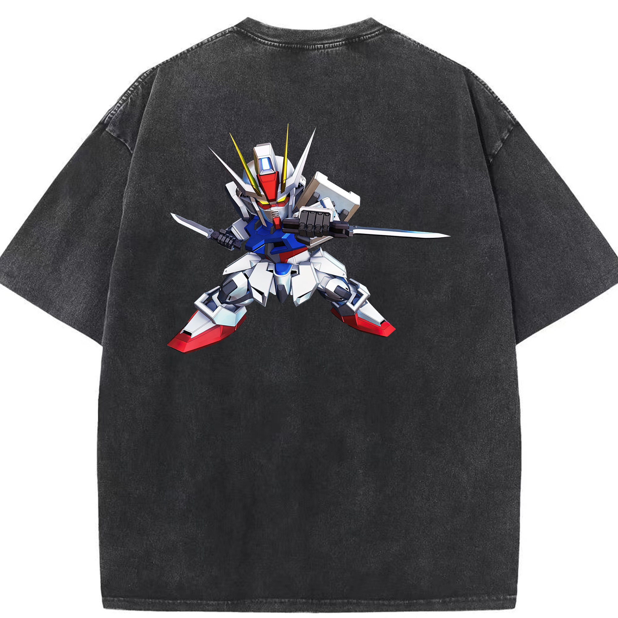 （画像用） 機動戦士ガンダム Mobile Suit Gundam 綿100% ヴィンテージ風 半袖Tシャツ（背面プリント）