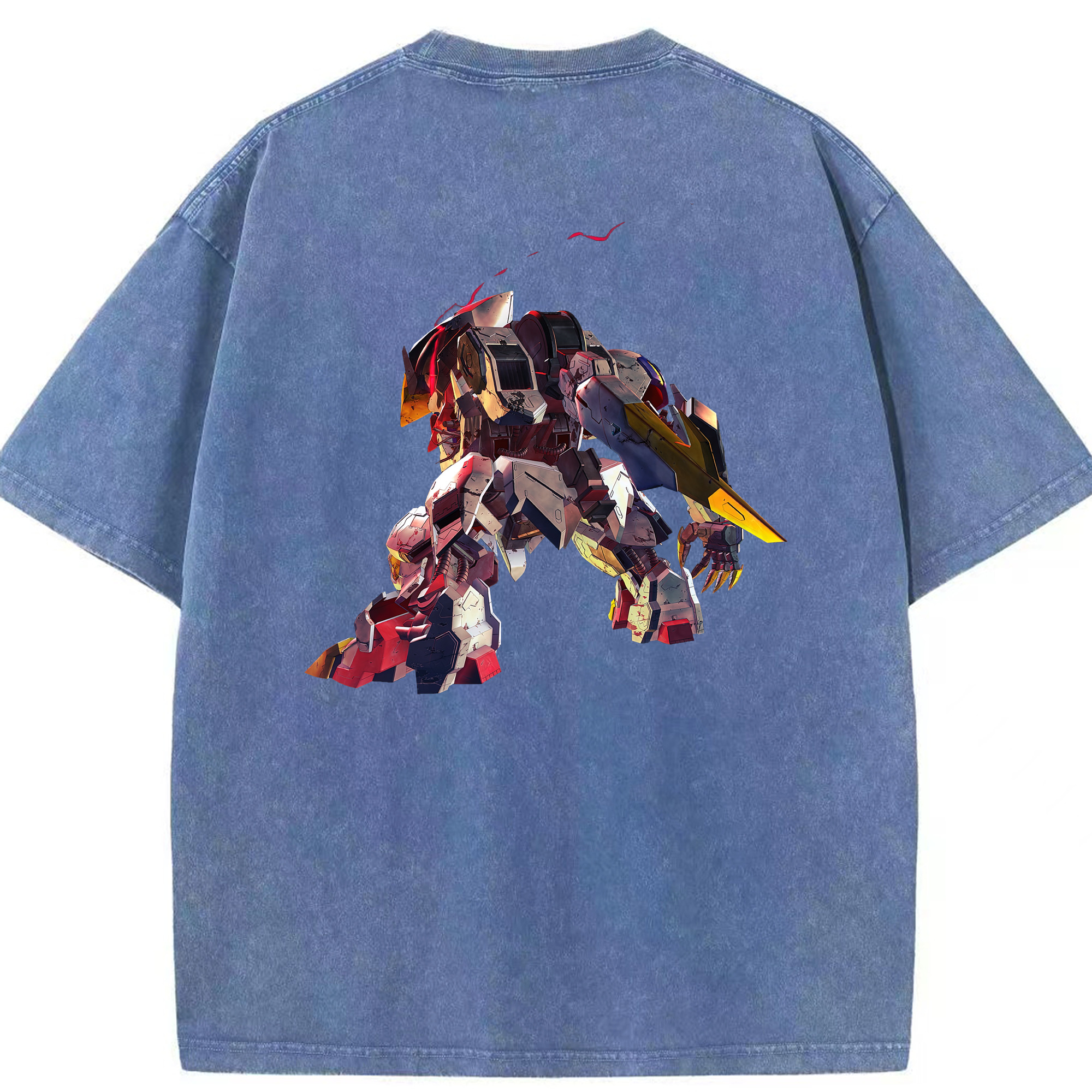 （画像用） 機動戦士ガンダム Mobile Suit Gundam 綿100% ヴィンテージ風 半袖Tシャツ（背面プリント）