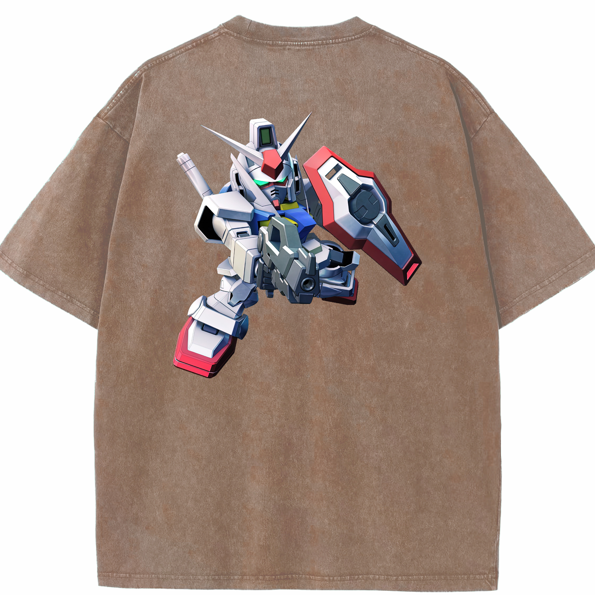 （画像用） 機動戦士ガンダム Mobile Suit Gundam 綿100% ヴィンテージ風 半袖Tシャツ（背面プリント）