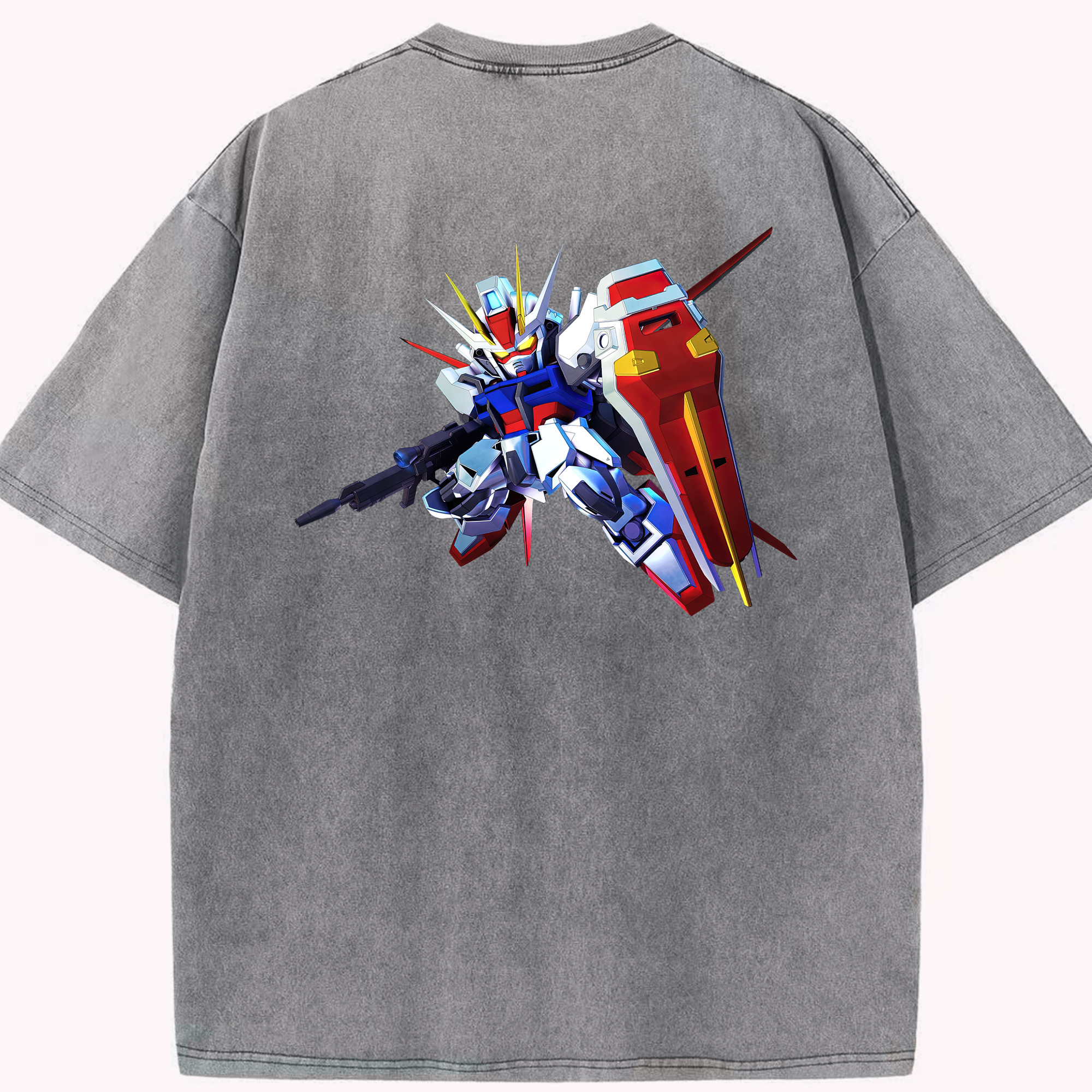 （画像用） 機動戦士ガンダム Mobile Suit Gundam 綿100% ヴィンテージ風 半袖Tシャツ（背面プリント）