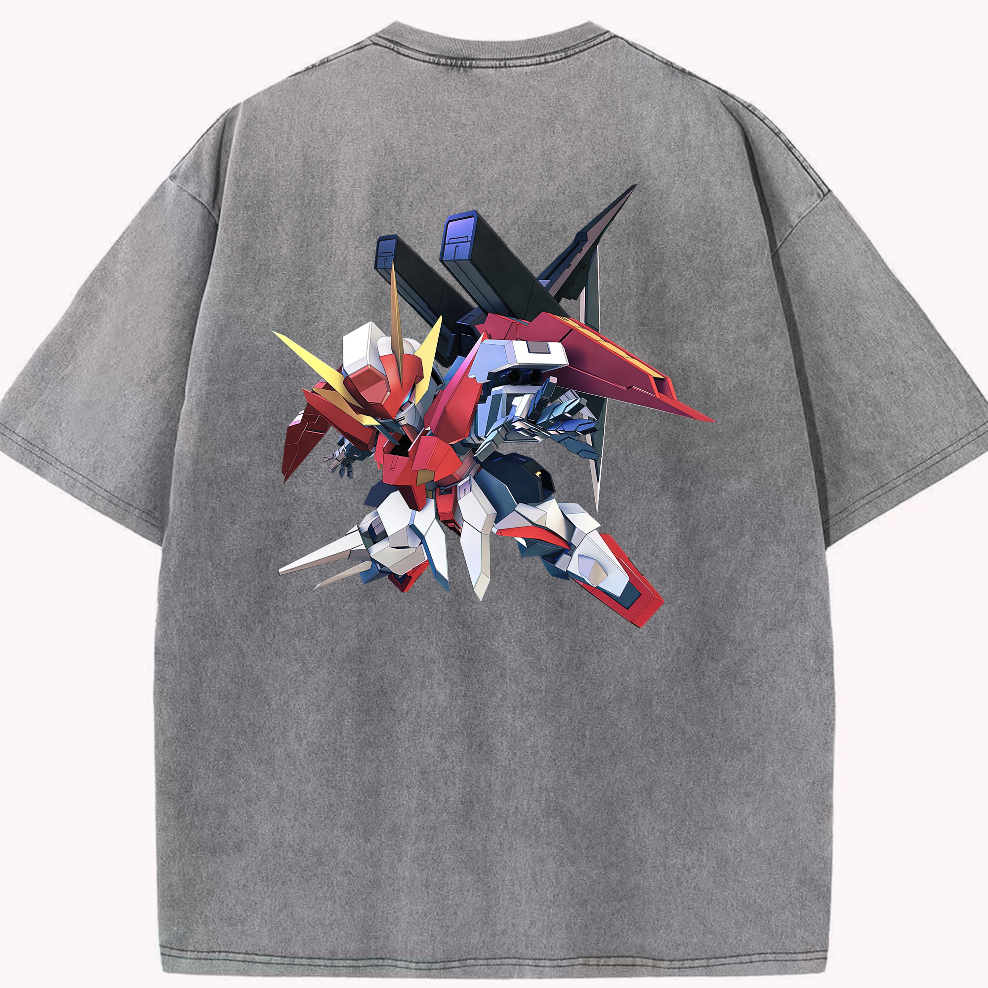 （画像用） 機動戦士ガンダム Mobile Suit Gundam 綿100% ヴィンテージ風 半袖Tシャツ（背面プリント）