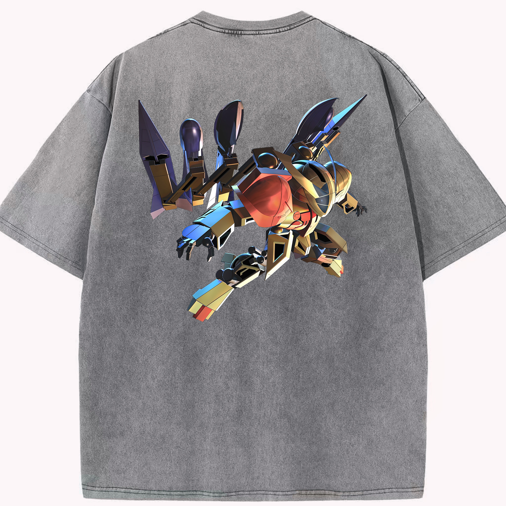 （画像用） 機動戦士ガンダム Mobile Suit Gundam 綿100% ヴィンテージ風 半袖Tシャツ（背面プリント）