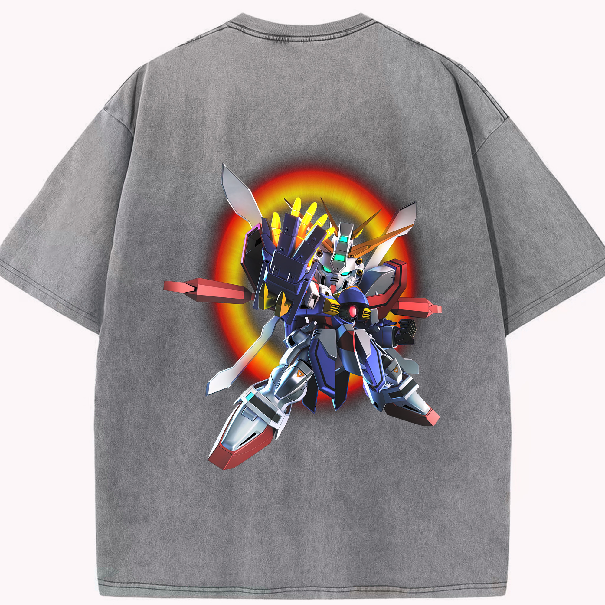 （画像用） 機動戦士ガンダム Mobile Suit Gundam 綿100% ヴィンテージ風 半袖Tシャツ（背面プリント）