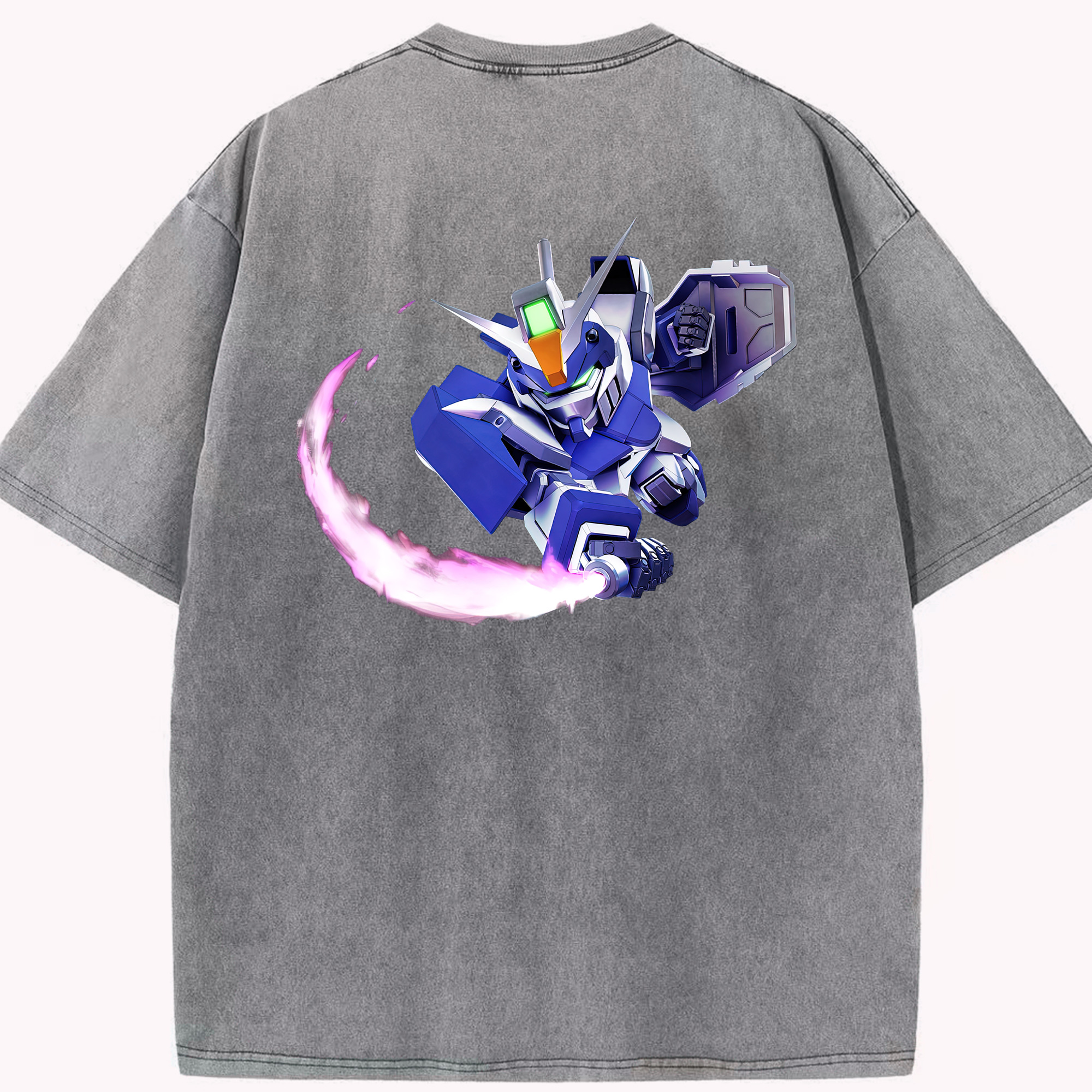 （画像用） 機動戦士ガンダム Mobile Suit Gundam 綿100% ヴィンテージ風 半袖Tシャツ（背面プリント）