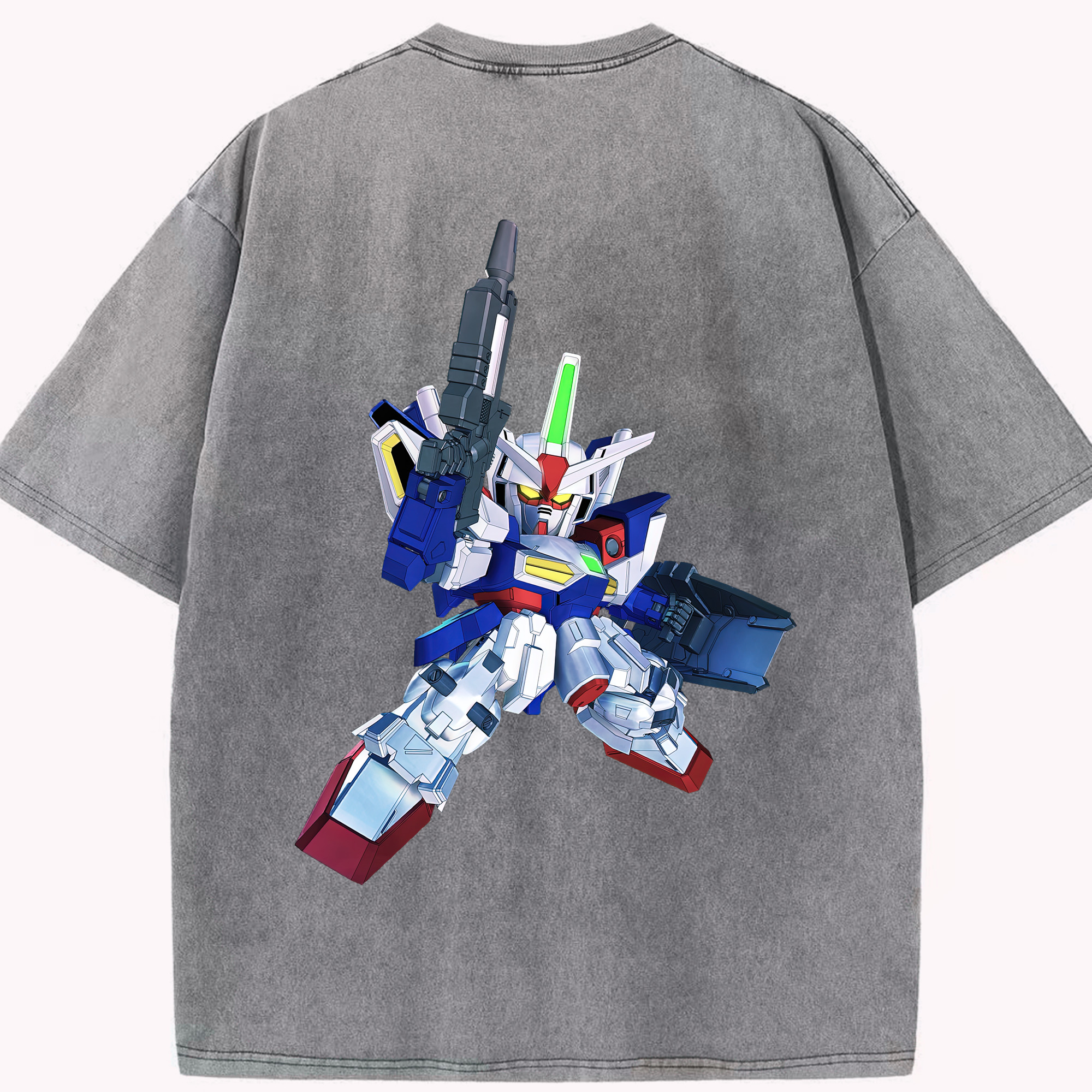 （画像用） 機動戦士ガンダム Mobile Suit Gundam 綿100% ヴィンテージ風 半袖Tシャツ（背面プリント）