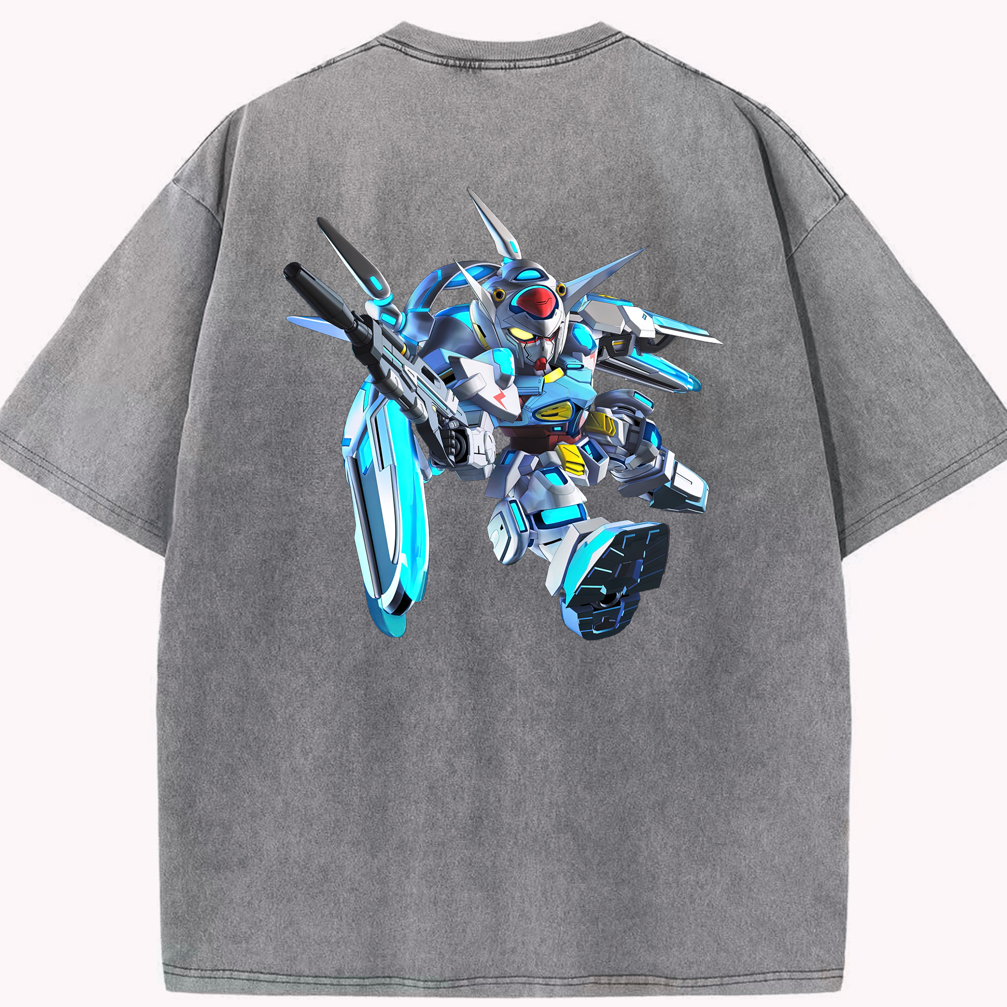 （画像用） 機動戦士ガンダム Mobile Suit Gundam 綿100% ヴィンテージ風 半袖Tシャツ（背面プリント）