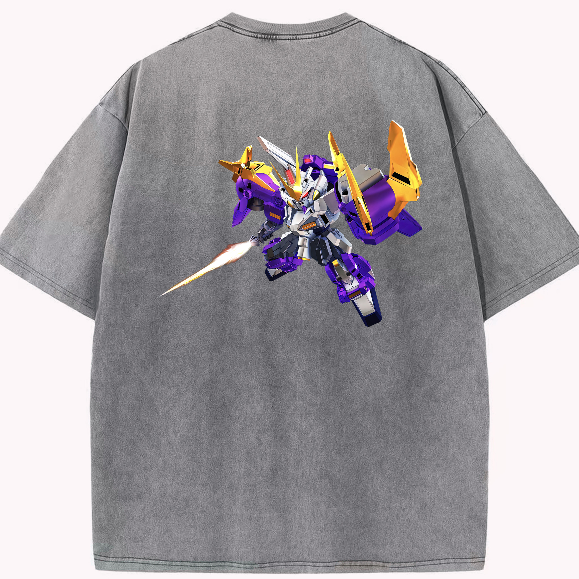 （画像用） 機動戦士ガンダム Mobile Suit Gundam 綿100% ヴィンテージ風 半袖Tシャツ（背面プリント）
