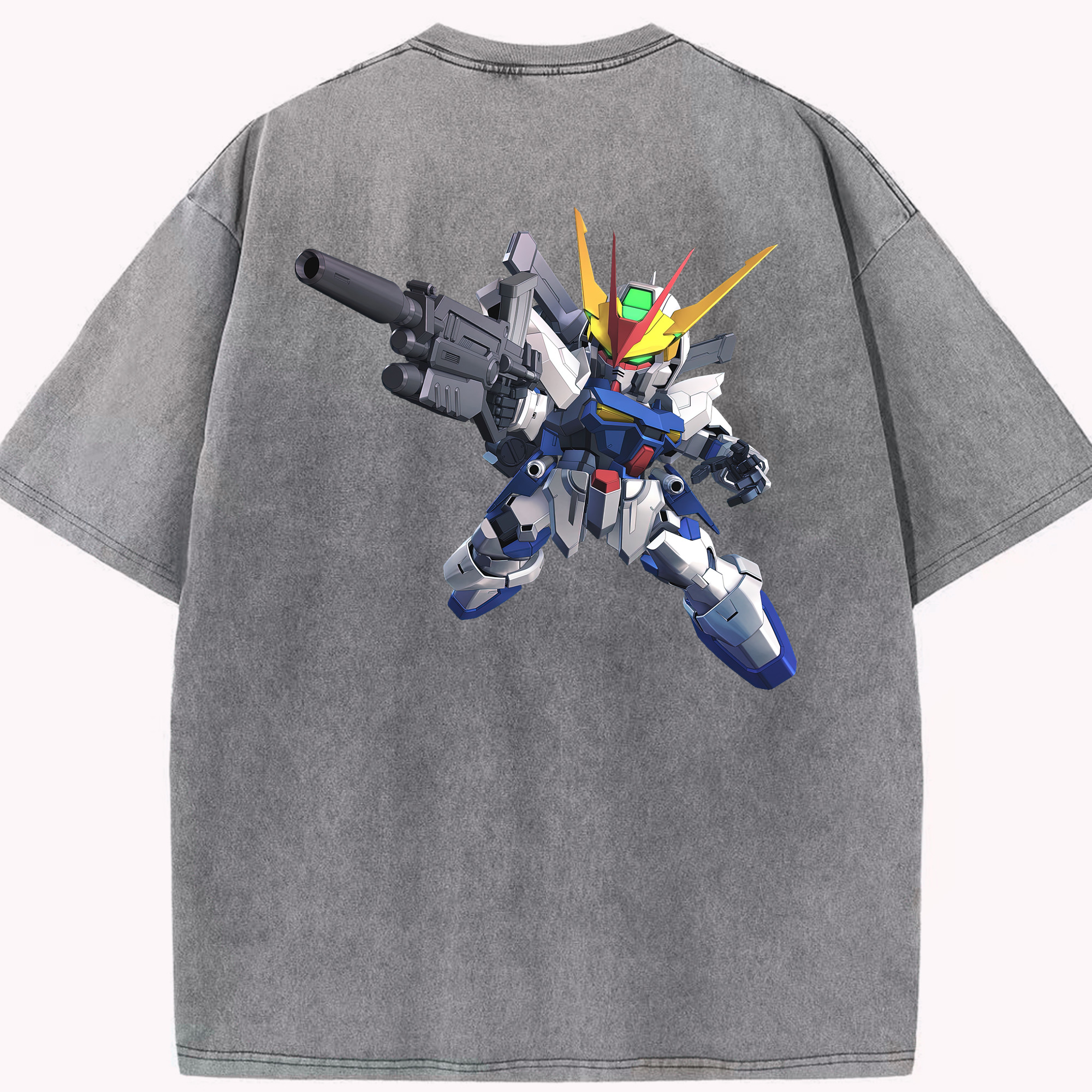 （画像用） 機動戦士ガンダム Mobile Suit Gundam 綿100% ヴィンテージ風 半袖Tシャツ（背面プリント）