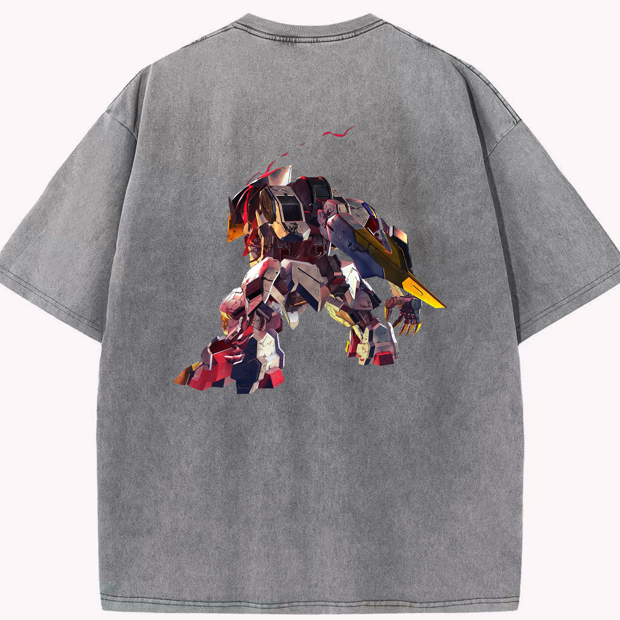 （画像用） 機動戦士ガンダム Mobile Suit Gundam 綿100% ヴィンテージ風 半袖Tシャツ（背面プリント）