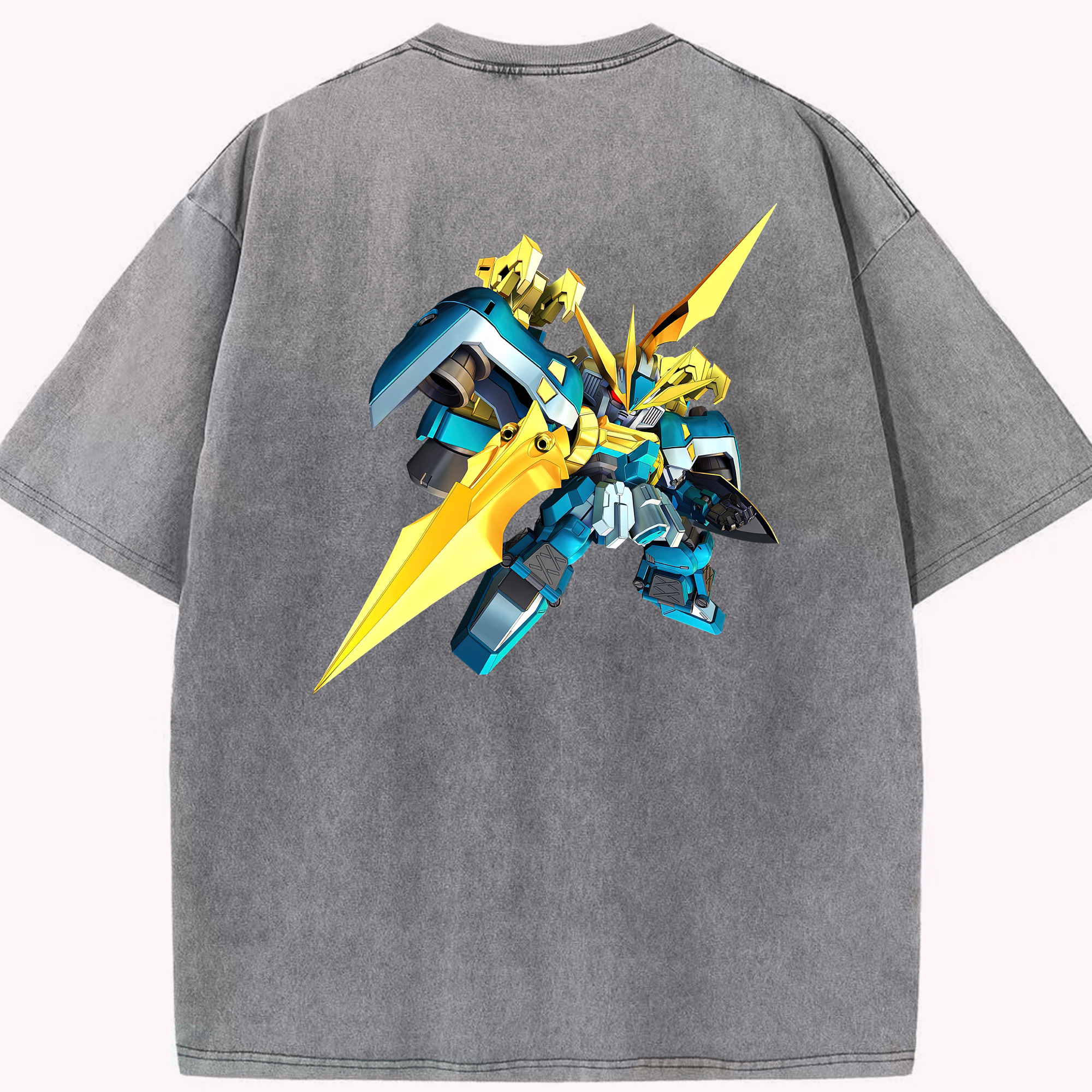 （画像用） 機動戦士ガンダム Mobile Suit Gundam 綿100% ヴィンテージ風 半袖Tシャツ（背面プリント）