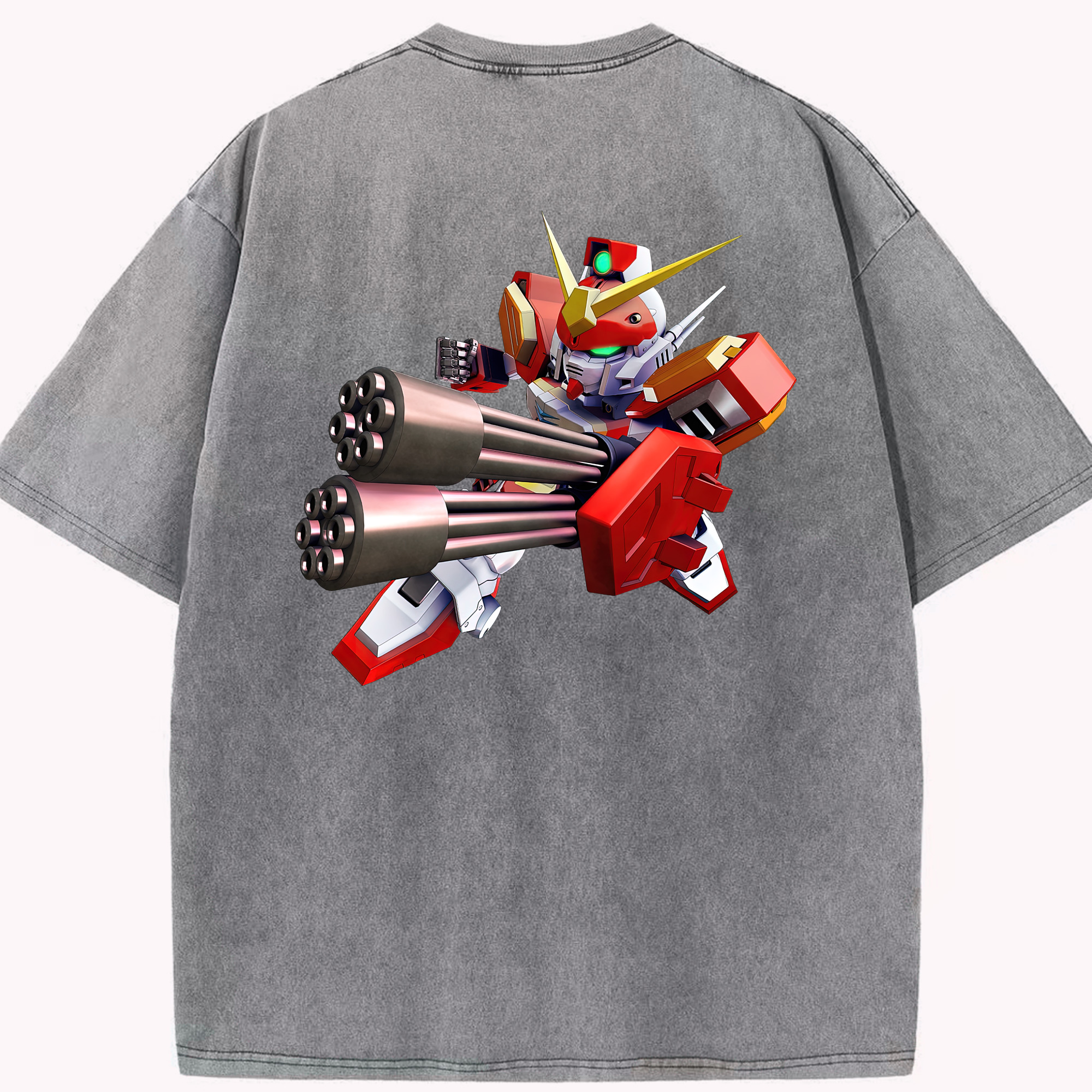 （画像用） 機動戦士ガンダム Mobile Suit Gundam 綿100% ヴィンテージ風 半袖Tシャツ（背面プリント）