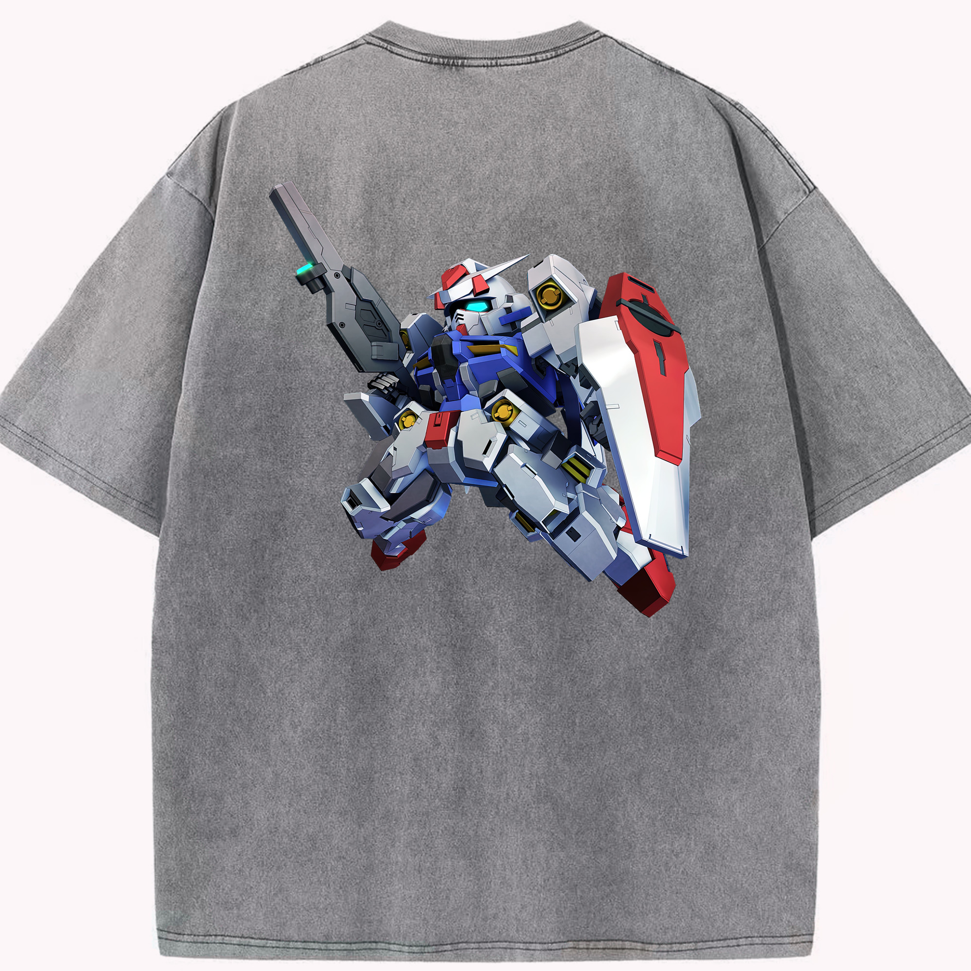 （画像用） 機動戦士ガンダム Mobile Suit Gundam 綿100% ヴィンテージ風 半袖Tシャツ（背面プリント）