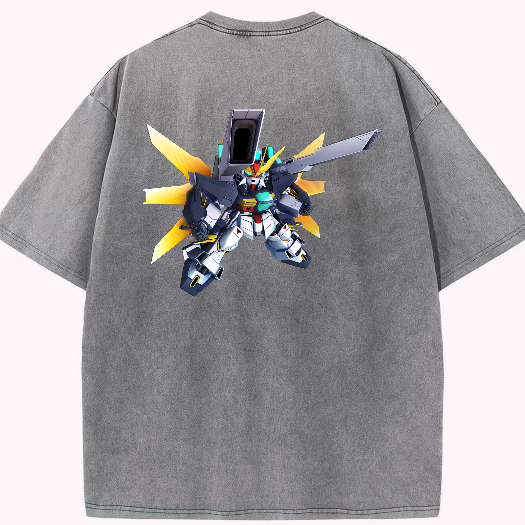 （画像用） 機動戦士ガンダム Mobile Suit Gundam 綿100% ヴィンテージ風 半袖Tシャツ（背面プリント）