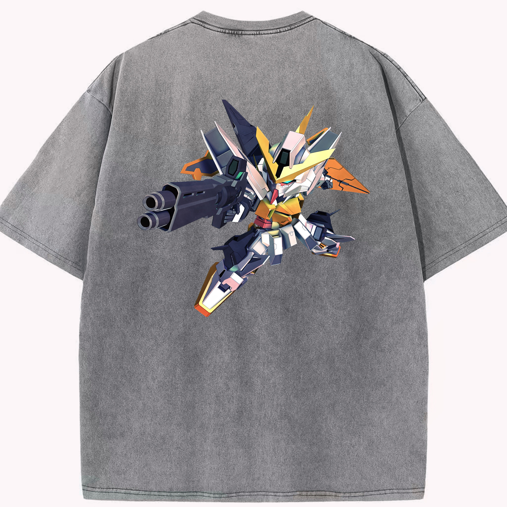 （画像用） 機動戦士ガンダム Mobile Suit Gundam 綿100% ヴィンテージ風 半袖Tシャツ（背面プリント）