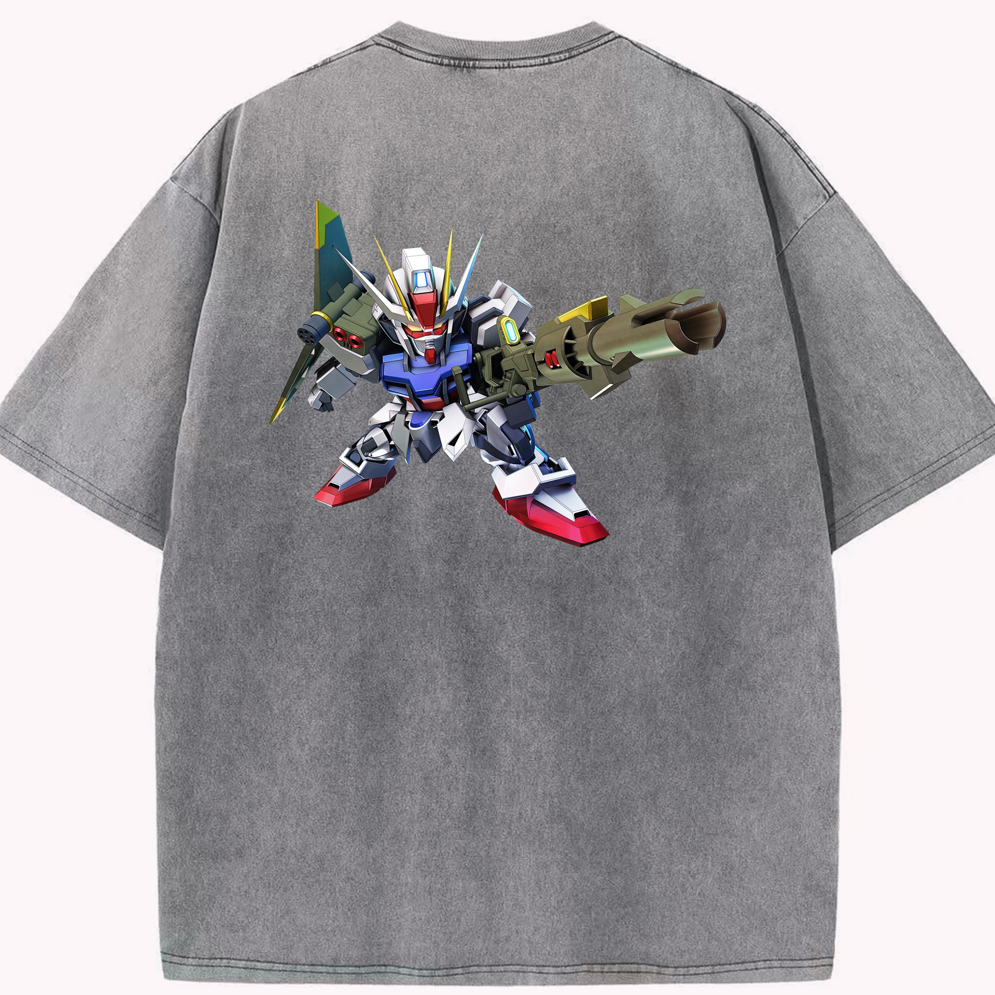 （画像用） 機動戦士ガンダム Mobile Suit Gundam 綿100% ヴィンテージ風 半袖Tシャツ（背面プリント）