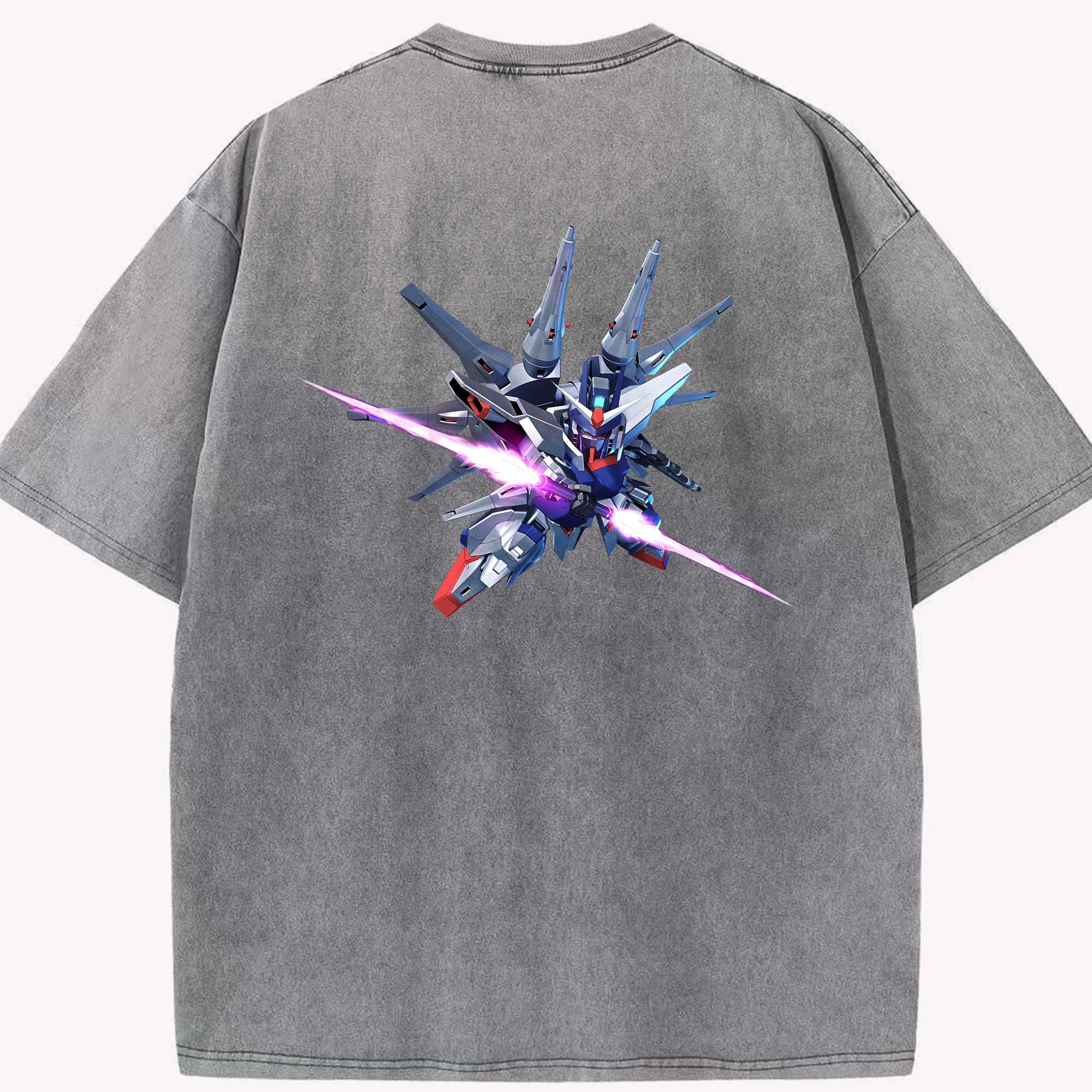（画像用） 機動戦士ガンダム Mobile Suit Gundam 綿100% ヴィンテージ風 半袖Tシャツ（背面プリント）
