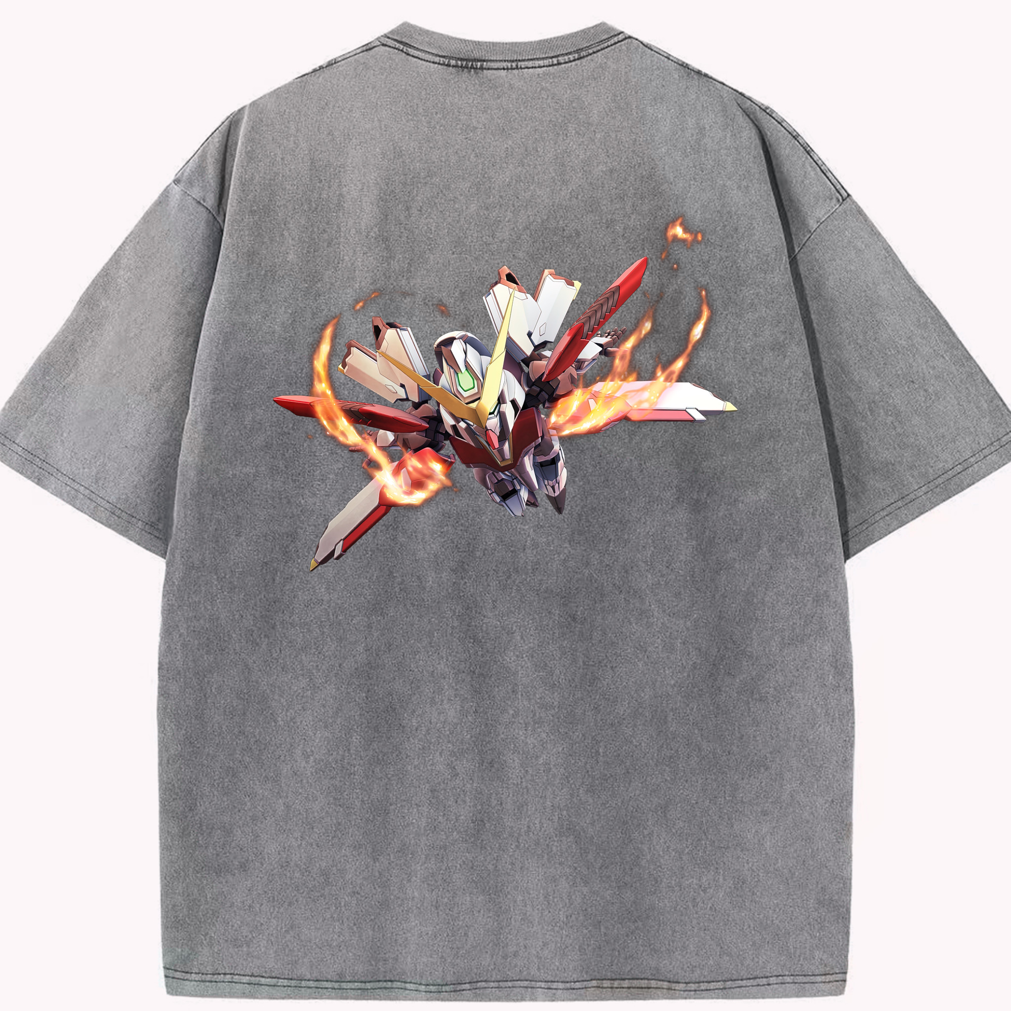 （画像用） 機動戦士ガンダム Mobile Suit Gundam 綿100% ヴィンテージ風 半袖Tシャツ（背面プリント）