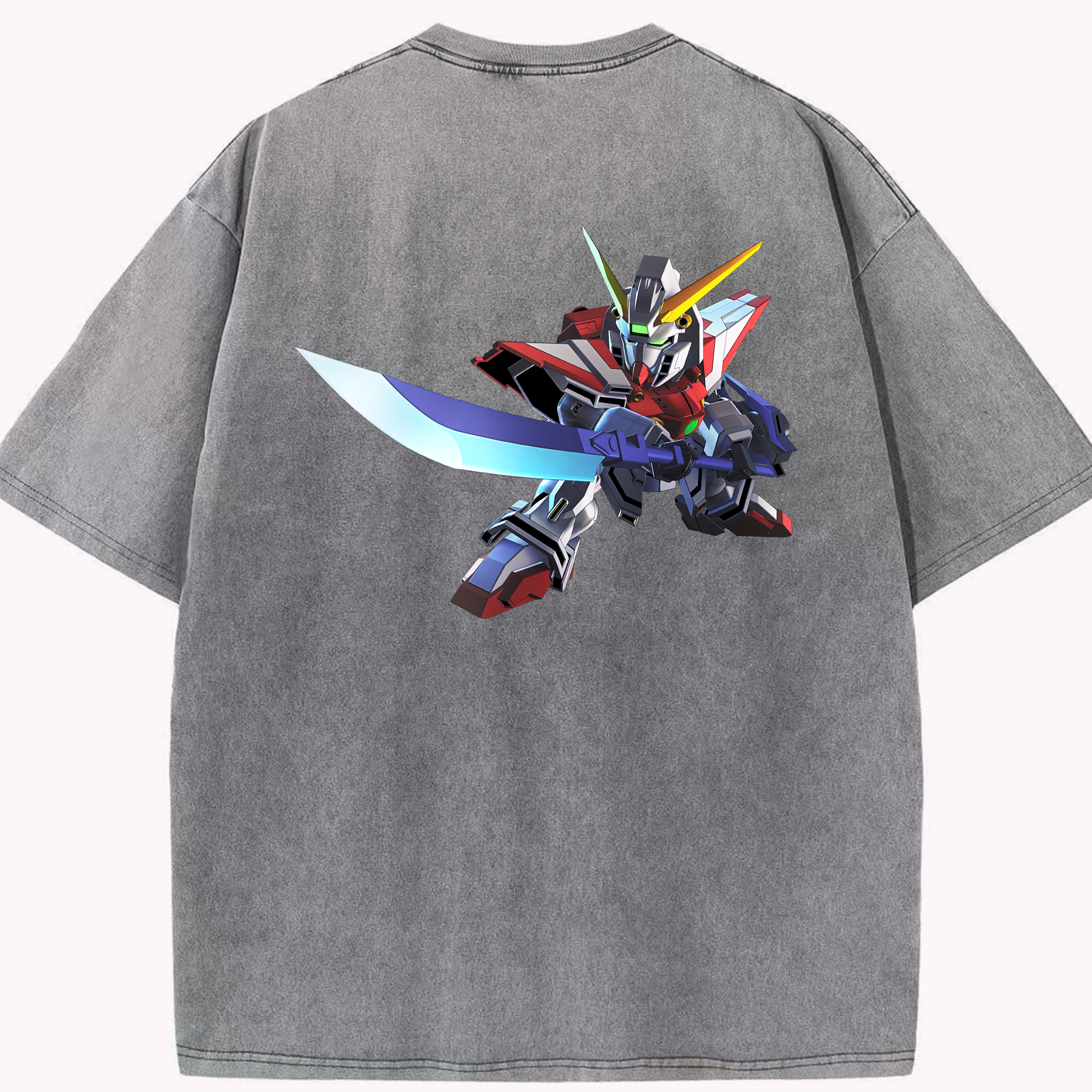 （画像用） 機動戦士ガンダム Mobile Suit Gundam 綿100% ヴィンテージ風 半袖Tシャツ（背面プリント）