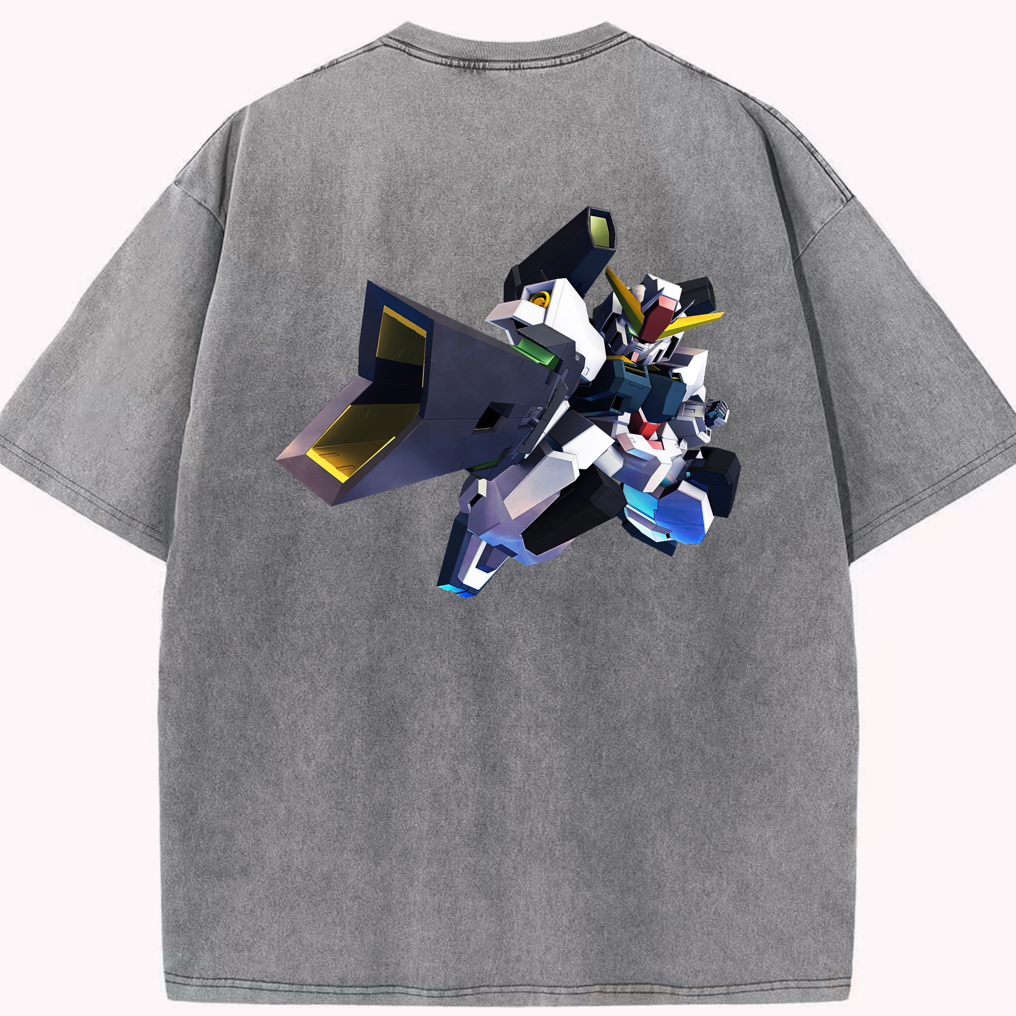 （画像用） 機動戦士ガンダム Mobile Suit Gundam 綿100% ヴィンテージ風 半袖Tシャツ（背面プリント）