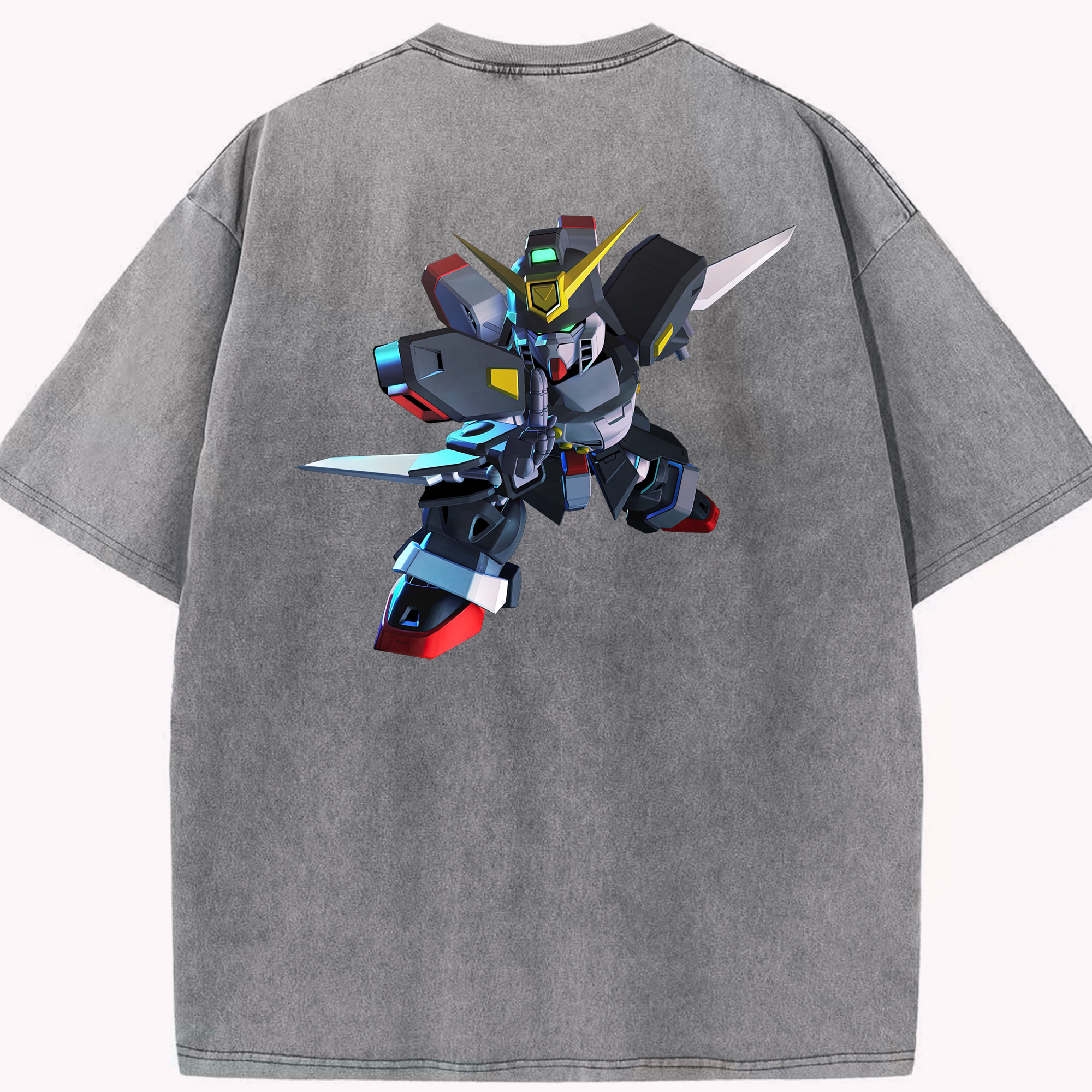 （画像用） 機動戦士ガンダム Mobile Suit Gundam 綿100% ヴィンテージ風 半袖Tシャツ（背面プリント）