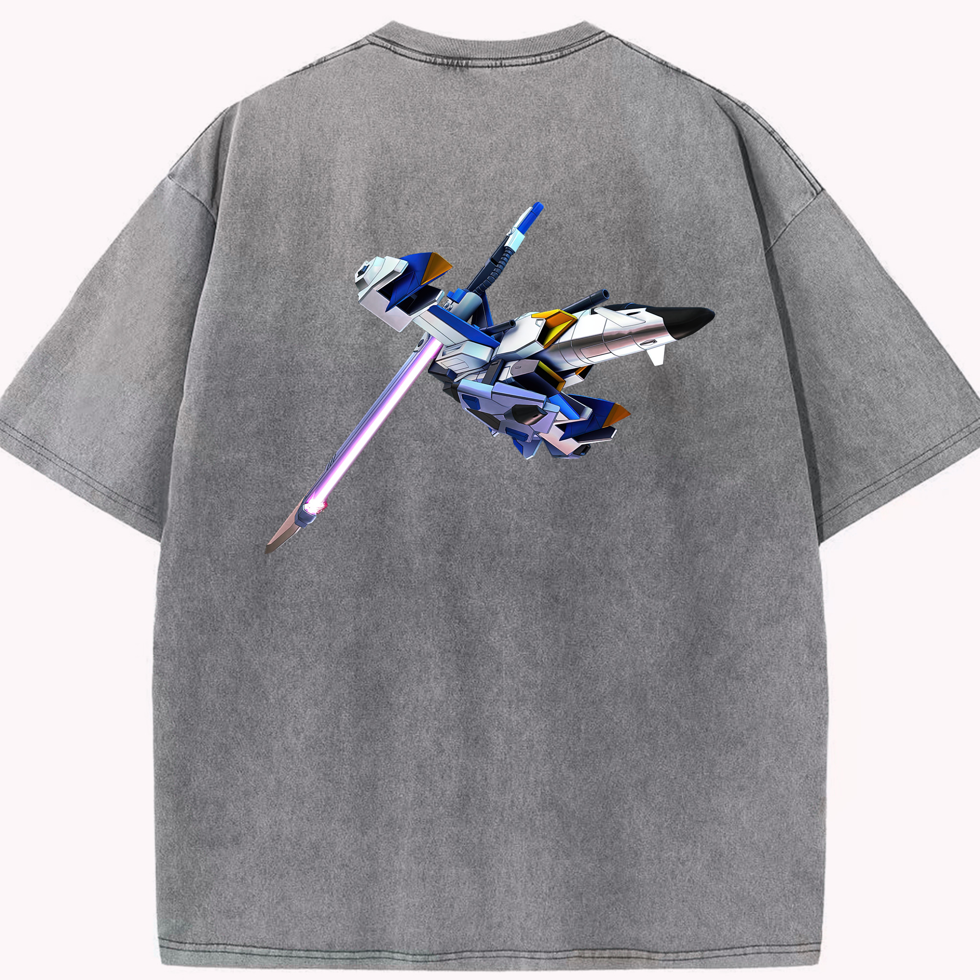 （画像用） 機動戦士ガンダム Mobile Suit Gundam 綿100% ヴィンテージ風 半袖Tシャツ（背面プリント）