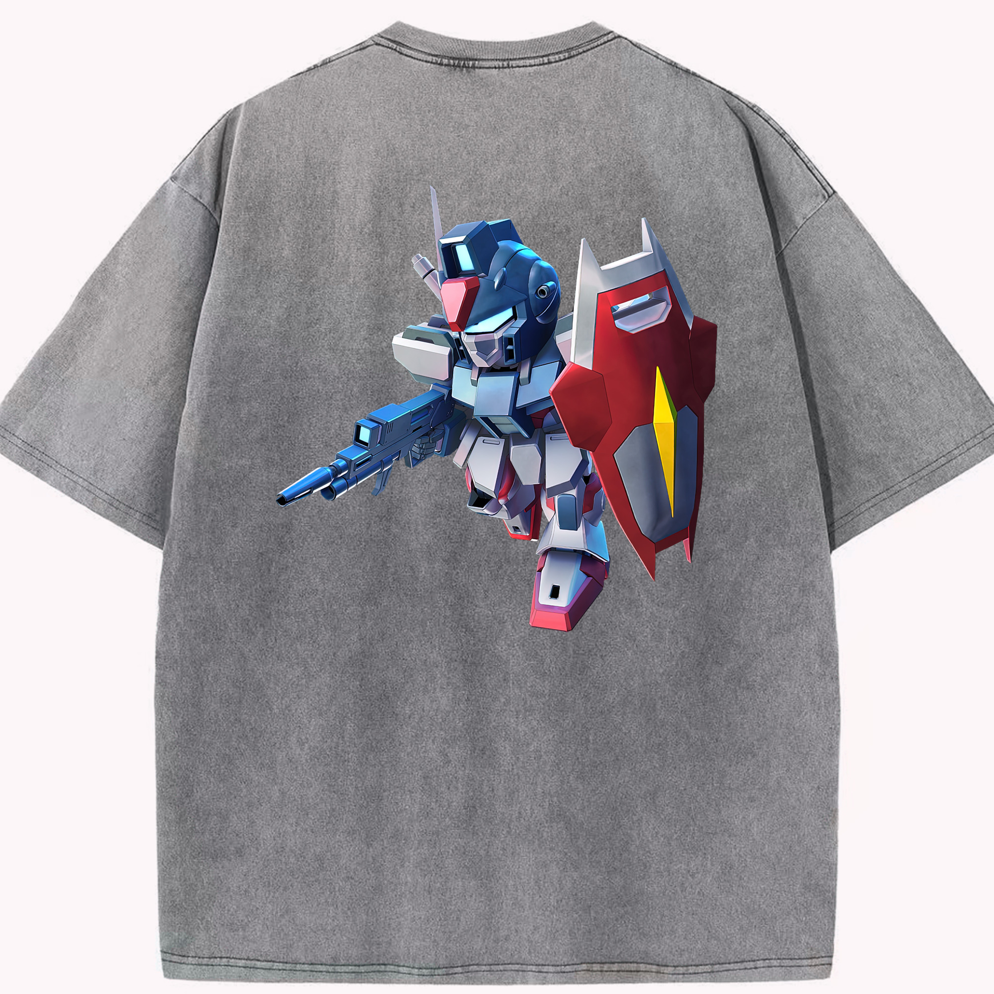 （画像用） 機動戦士ガンダム Mobile Suit Gundam 綿100% ヴィンテージ風 半袖Tシャツ（背面プリント）