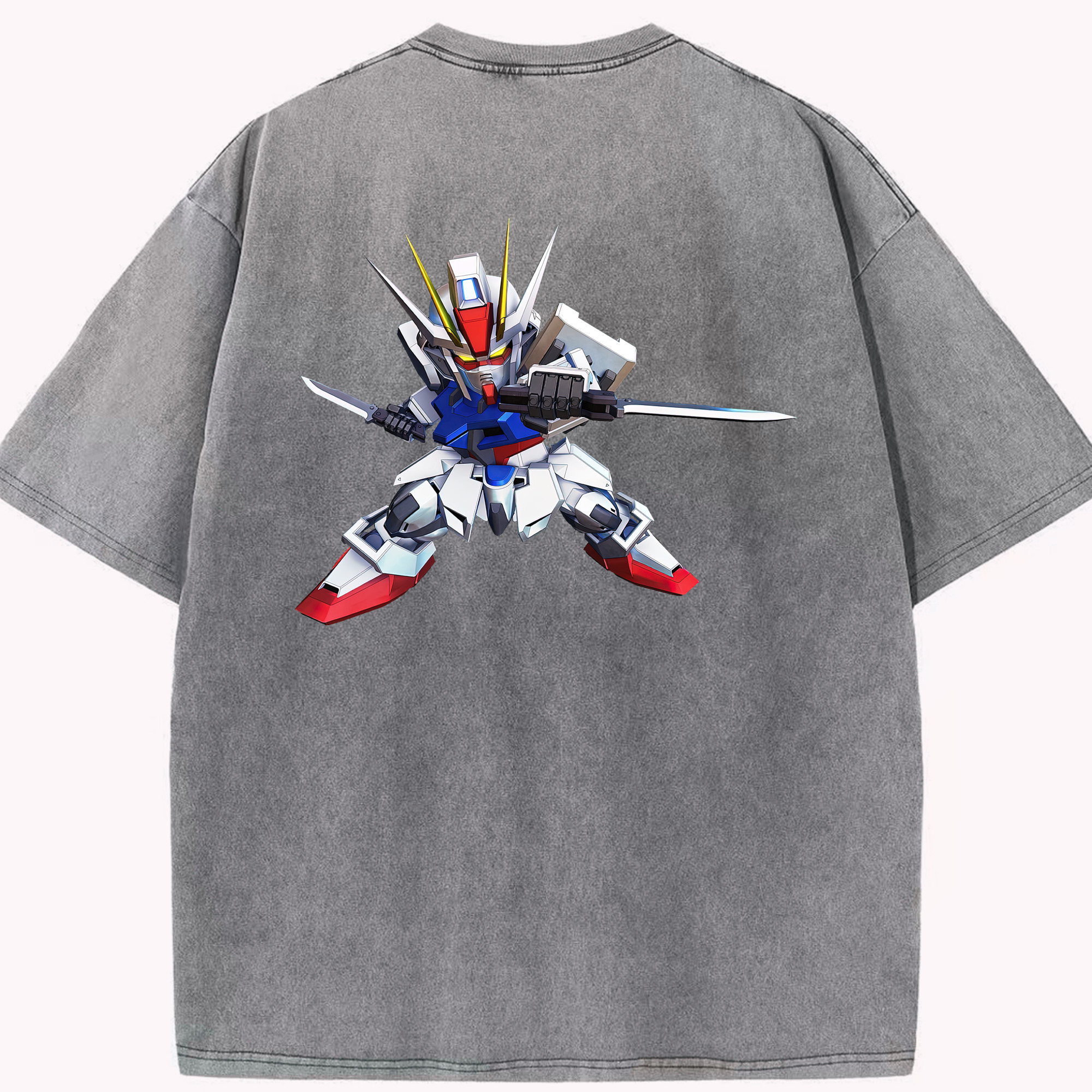 （画像用） 機動戦士ガンダム Mobile Suit Gundam 綿100% ヴィンテージ風 半袖Tシャツ（背面プリント）